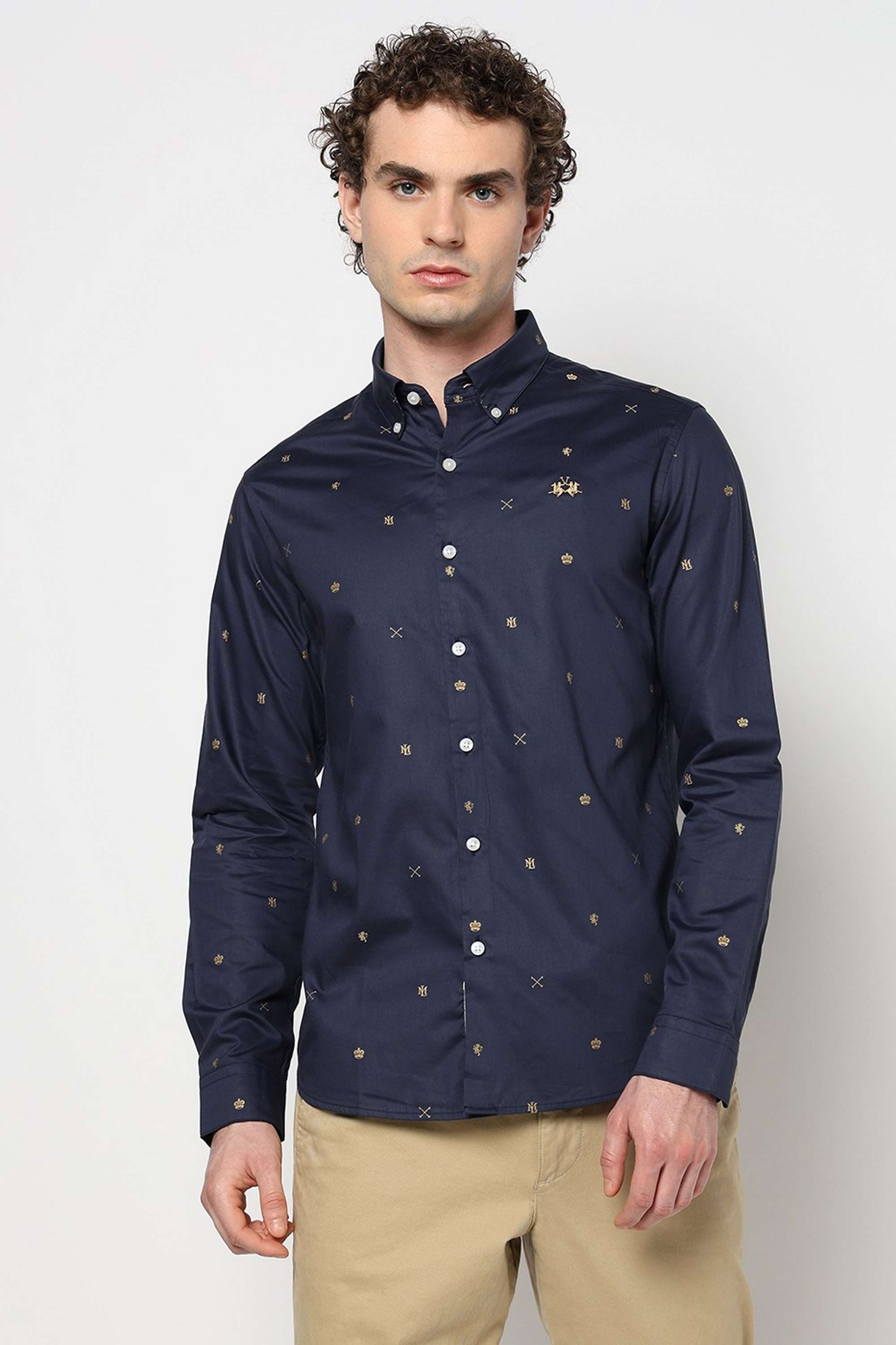 Solid-Blended-Fabric-Slim-Fit-Men-s-Shirt