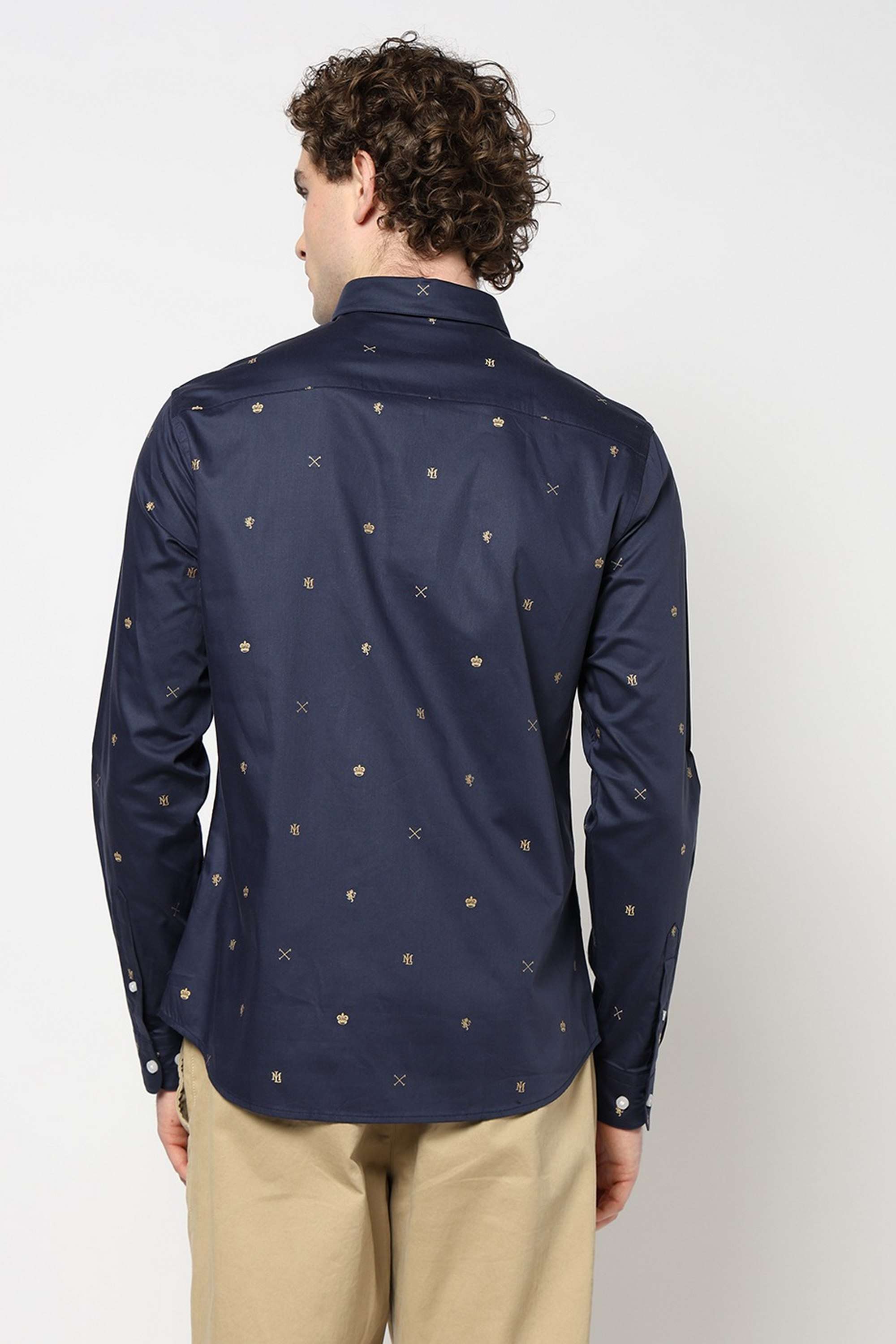 Solid-Blended-Fabric-Slim-Fit-Men-s-Shirt