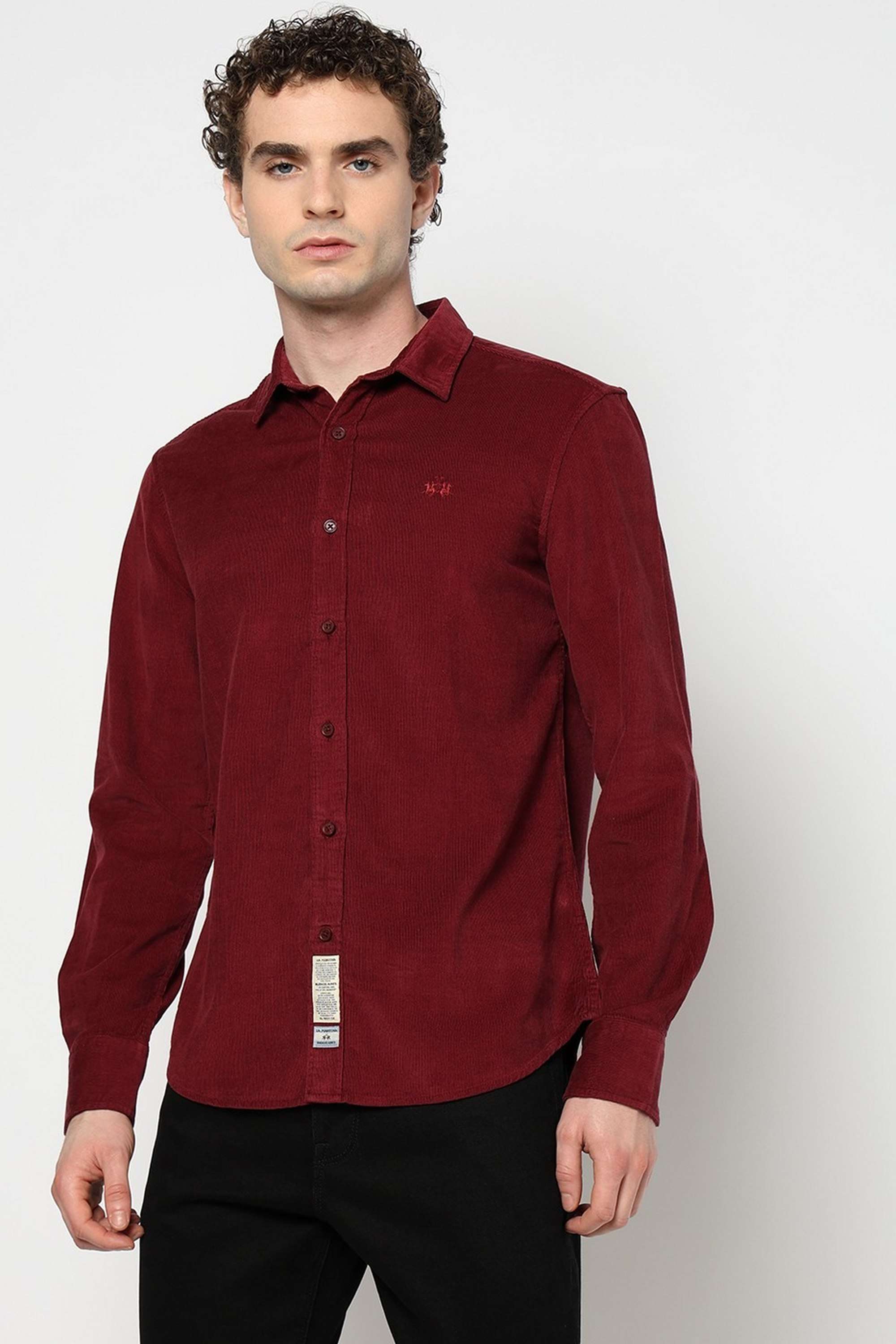 Solid-Cotton-Regular-Fit-Men-s-Casual-Shirt