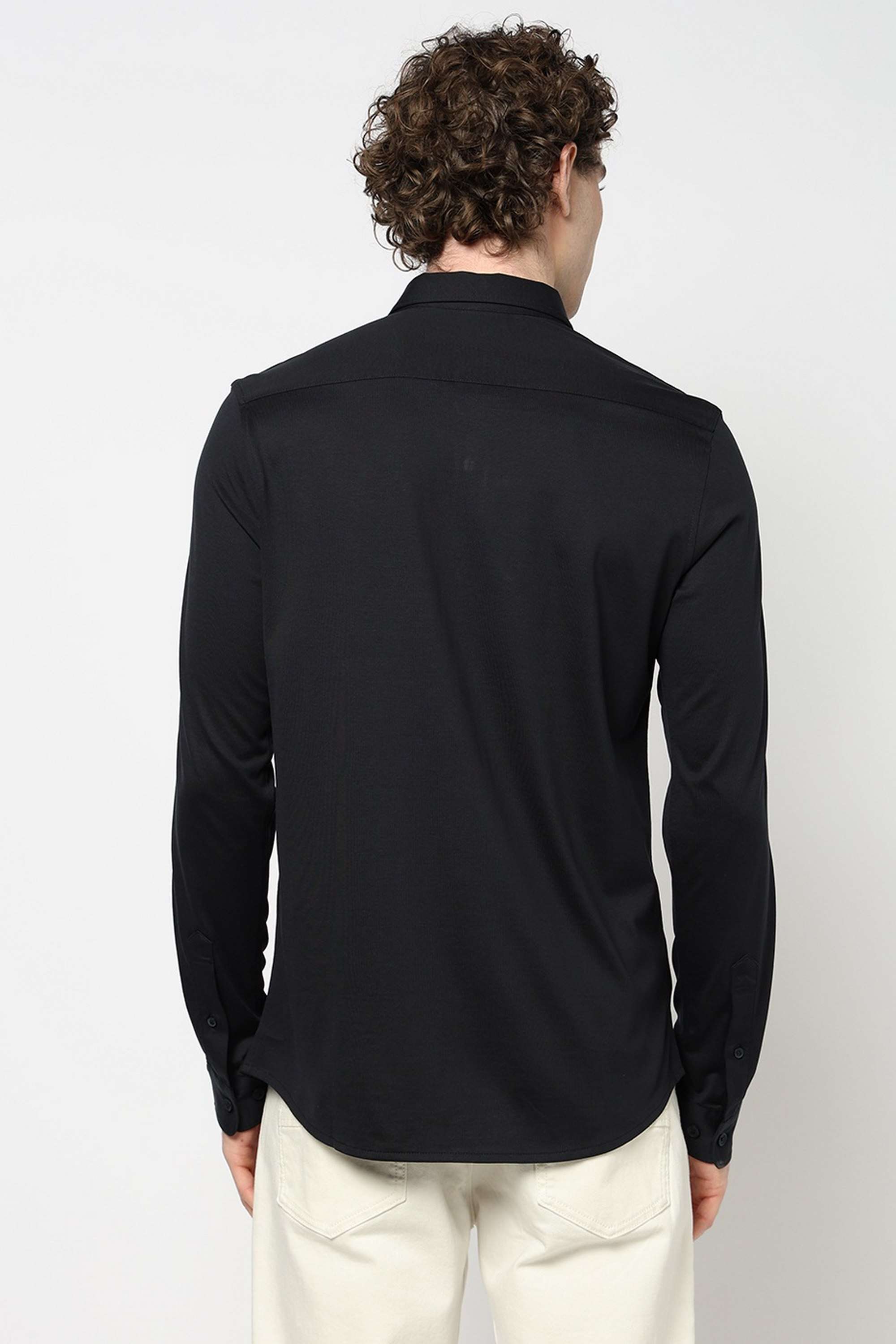 Solid-Blended-Fabric-Slim-Fit-Men-s-Shirt