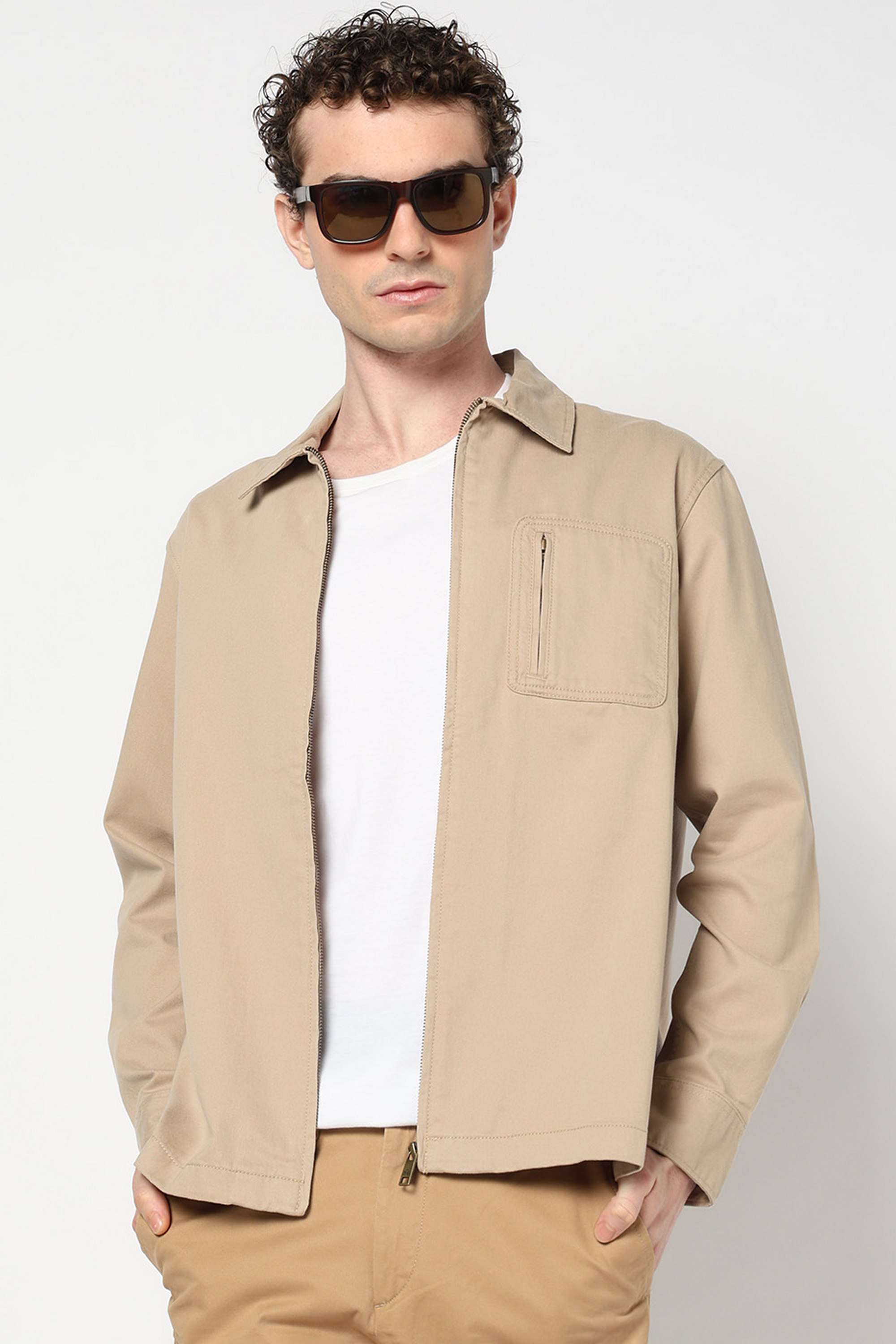 Solid-Blended-Fabric-Regular-Fit-Men-s-Shirt