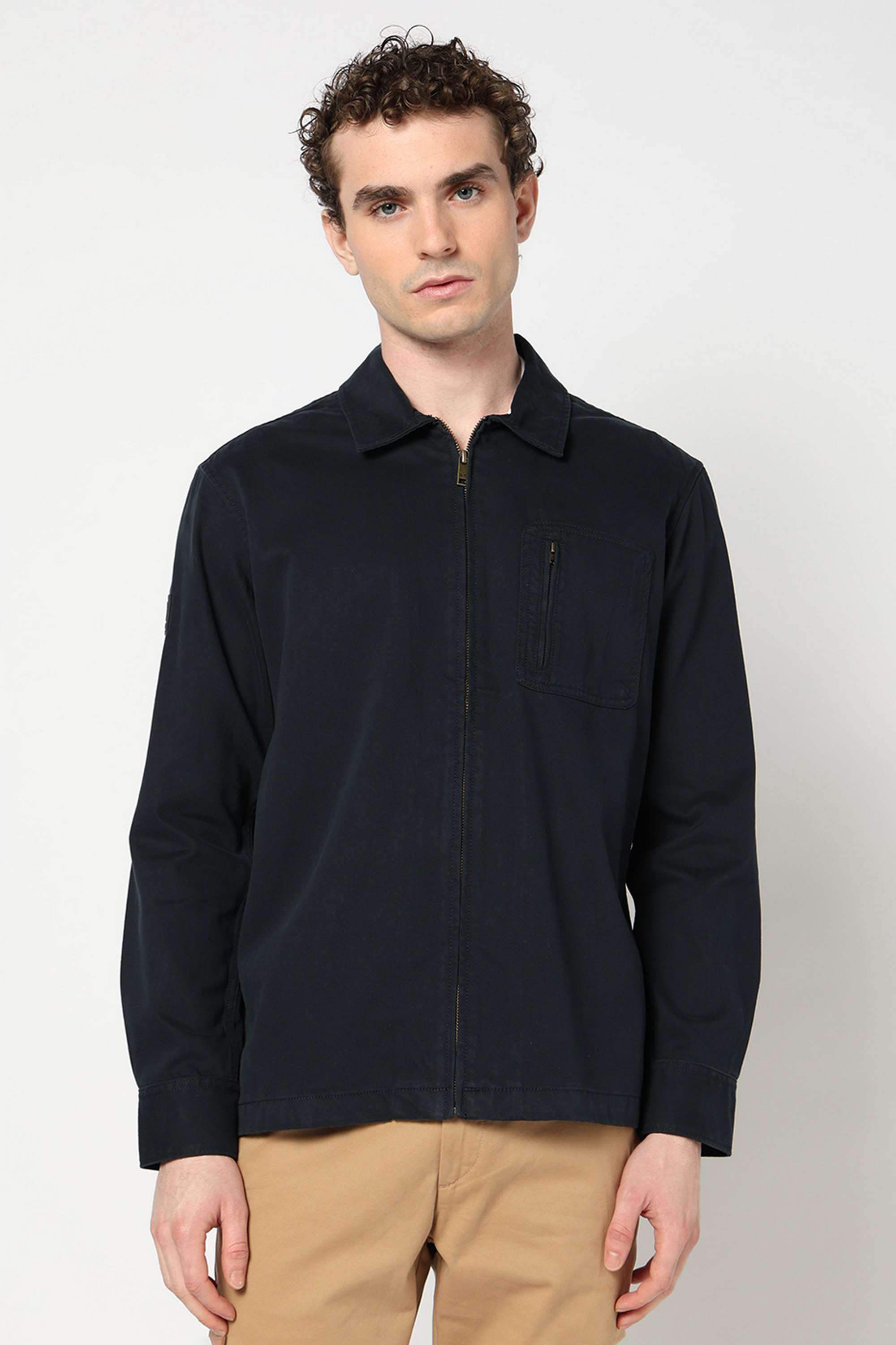 Solid-Blended-Fabric-Regular-Fit-Men-s-Shirt