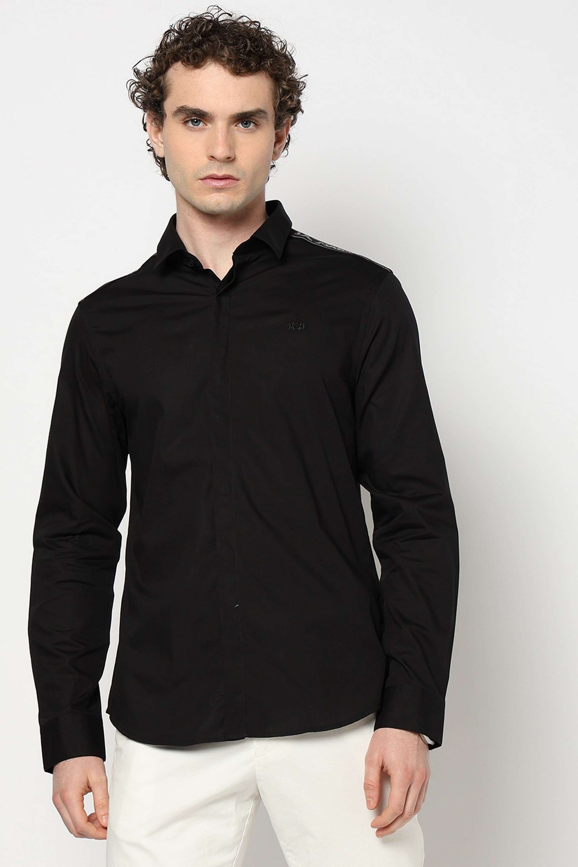 Solid-Blended-Fabric-Slim-Fit-Men-s-Shirt