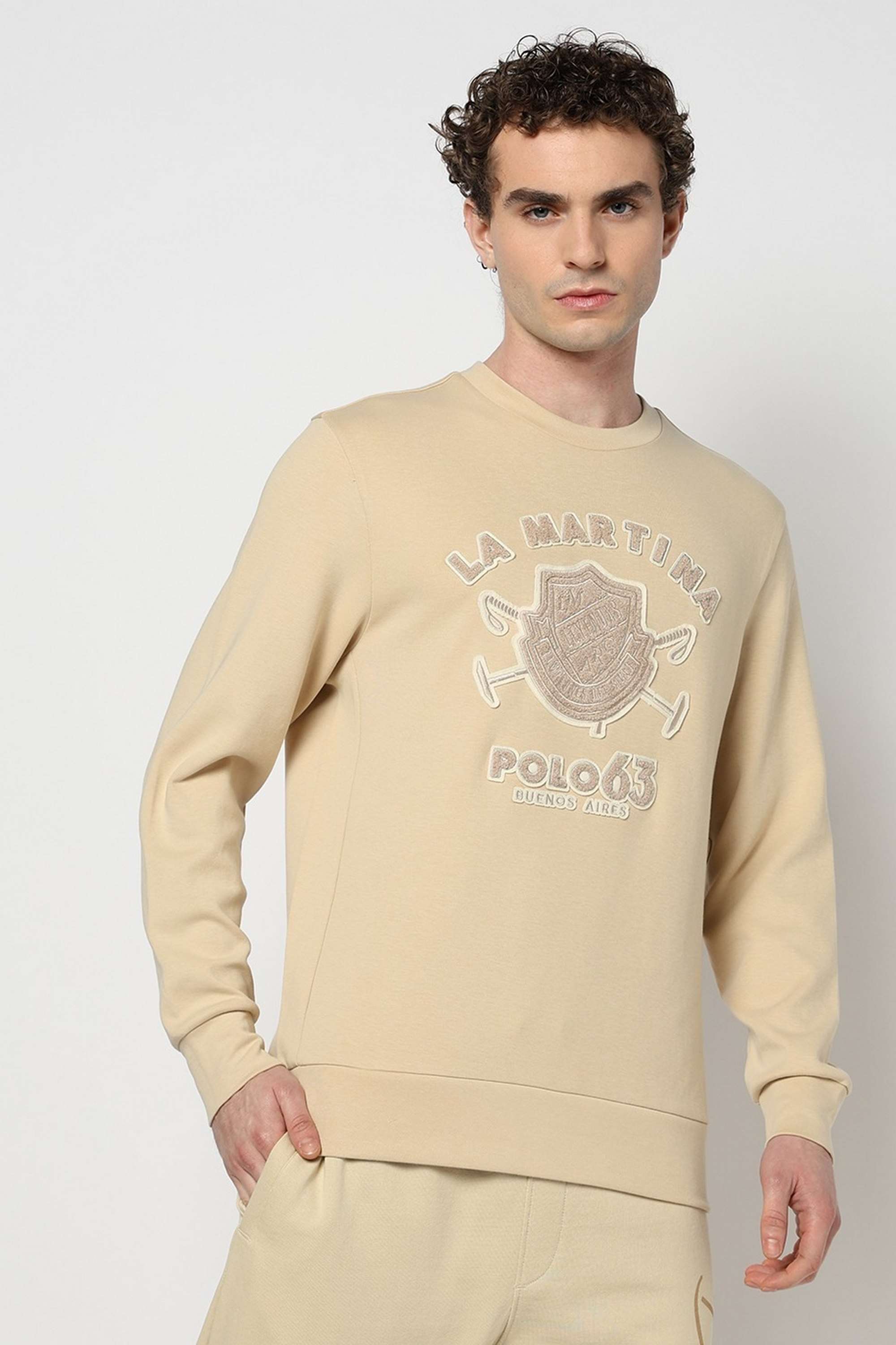Solid-Cotton-Blend-Round-Neck-Men-s-Sweatshirt