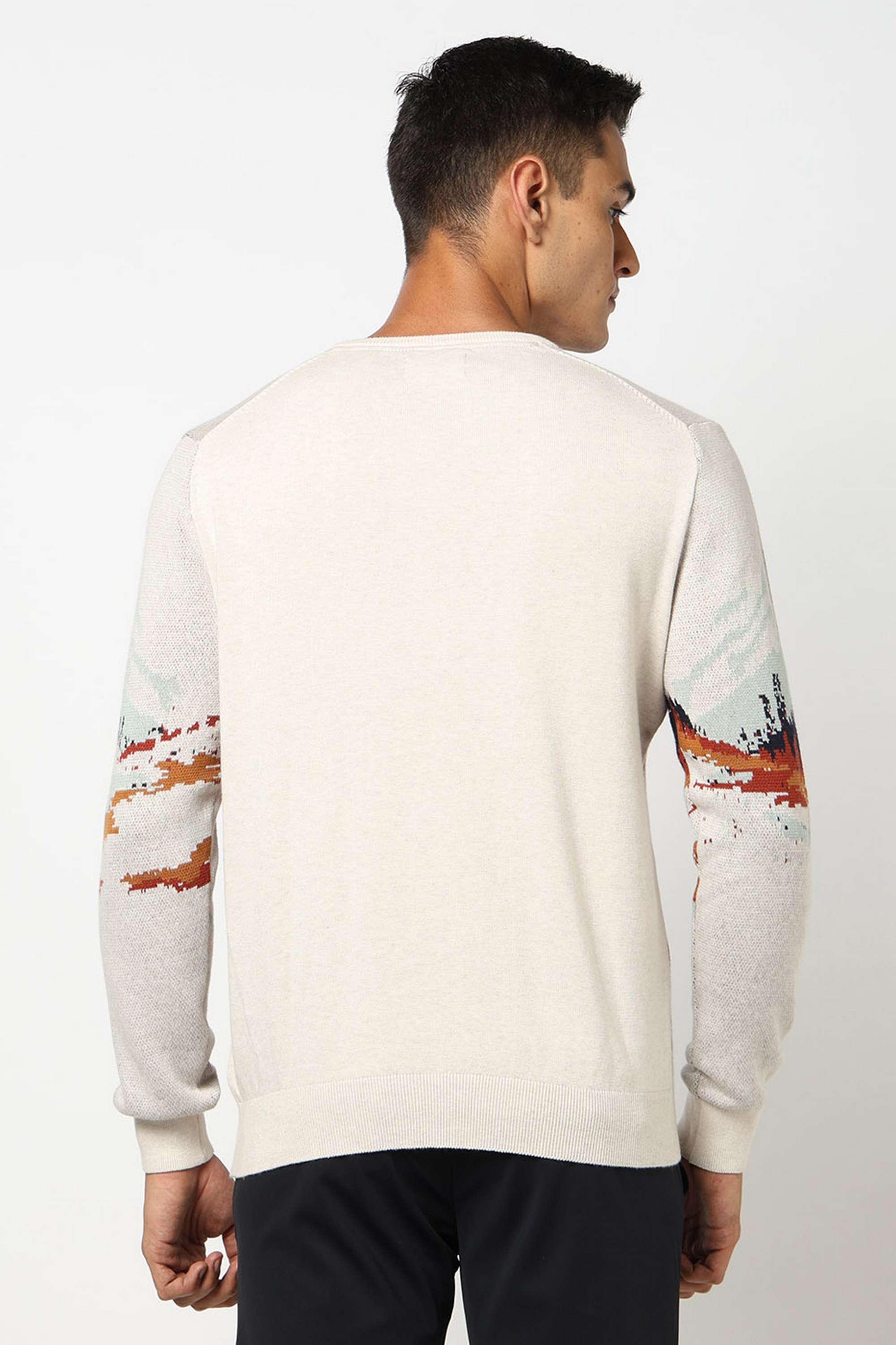 Solid-Blended-Fabric-Round-Neck-Men-s-Sweater