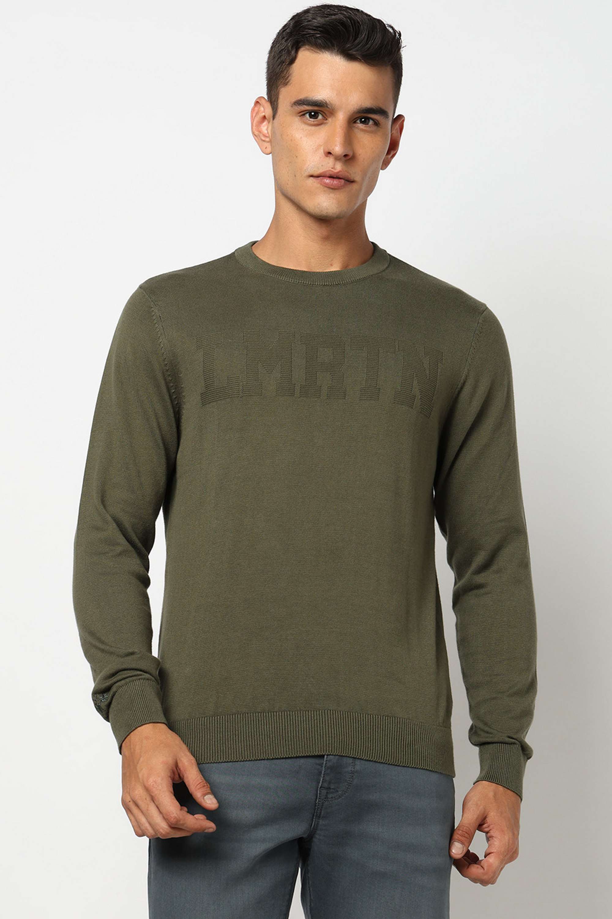 Solid-Blended-Fabric-Round-Neck-Men-s-Sweater