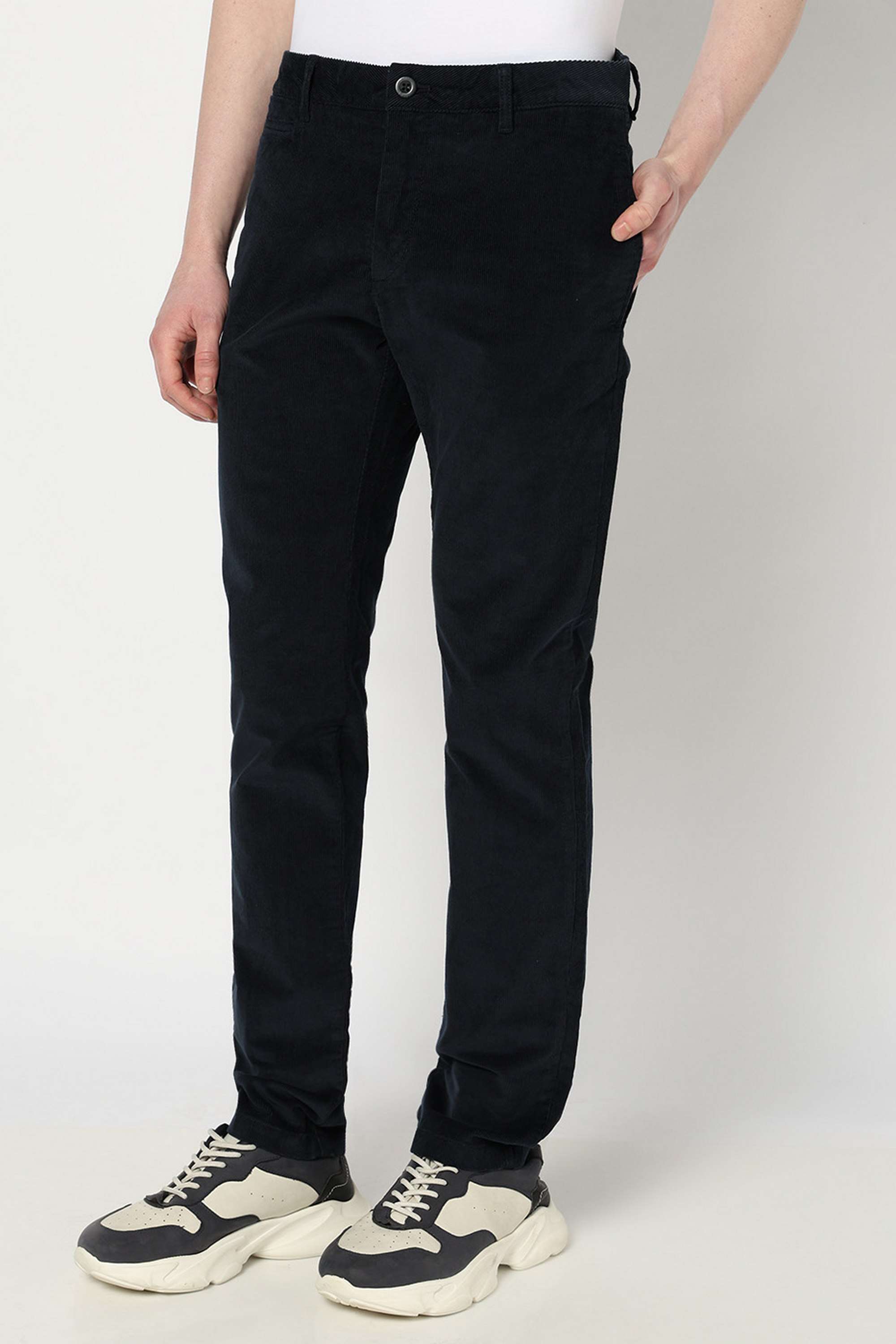 Solid-Cotton-Blend-Slim-Fit-Men-s-Trousers
