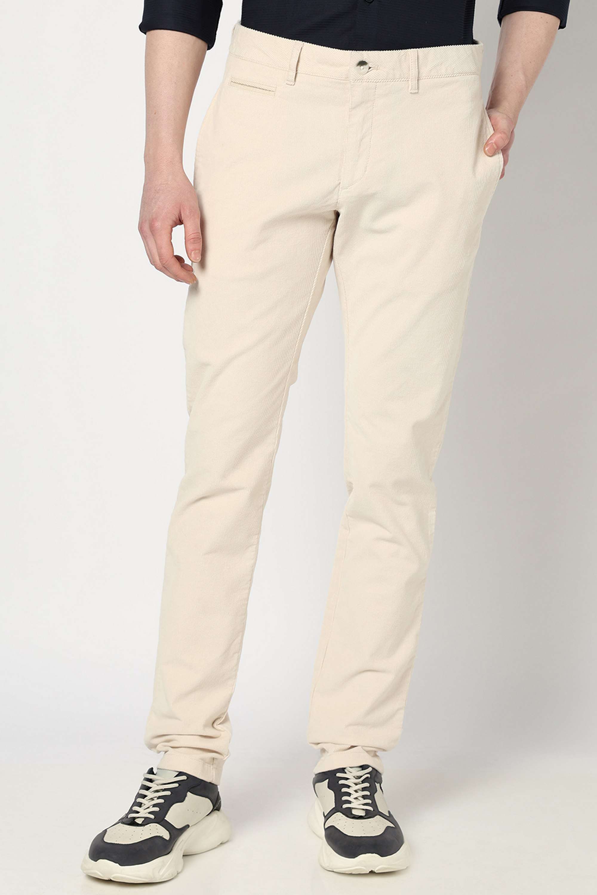 Solid-Cotton-Blend-Slim-Fit-Men-s-Trousers
