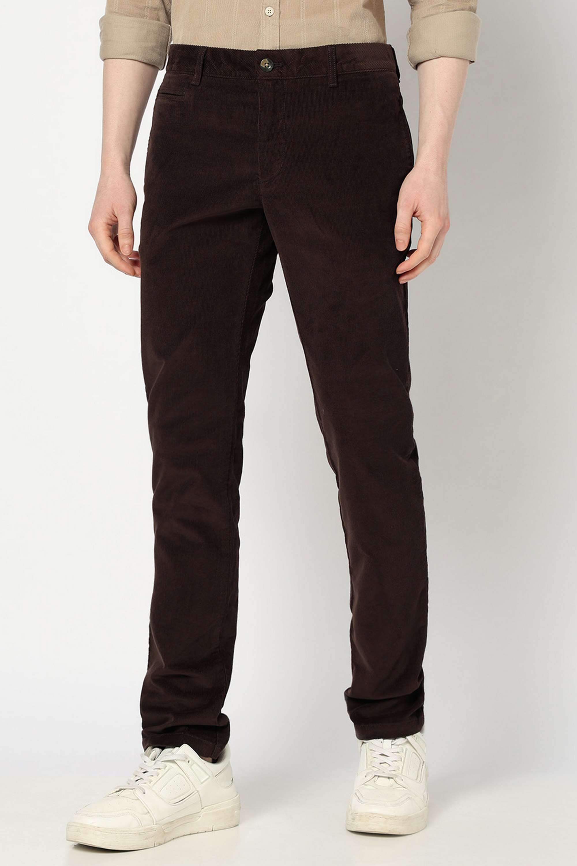 Solid-Cotton-Blend-Slim-Fit-Men-s-Trousers