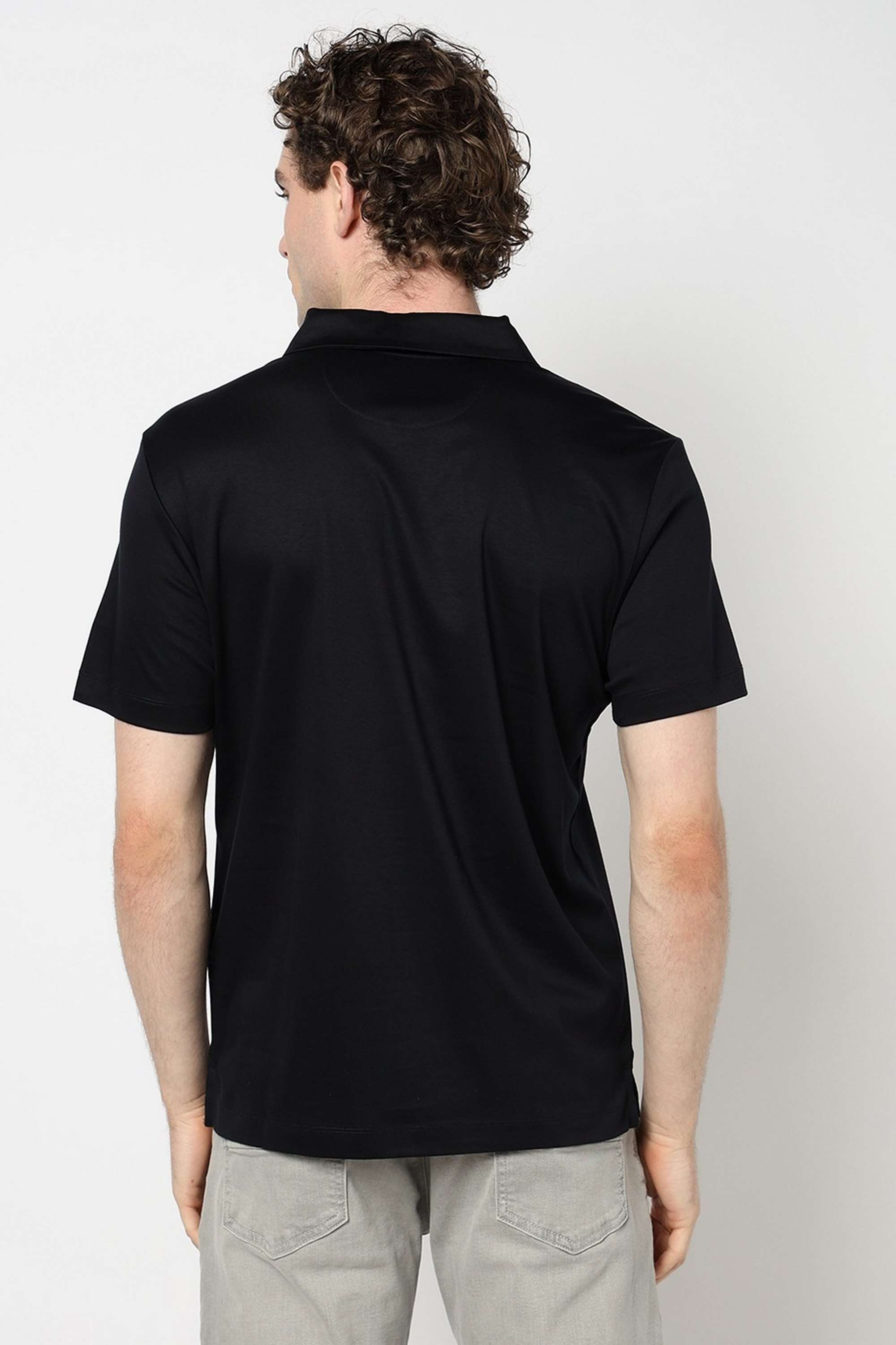 Solid-Blended-Fabric-Polo-Men-s-T-Shirt