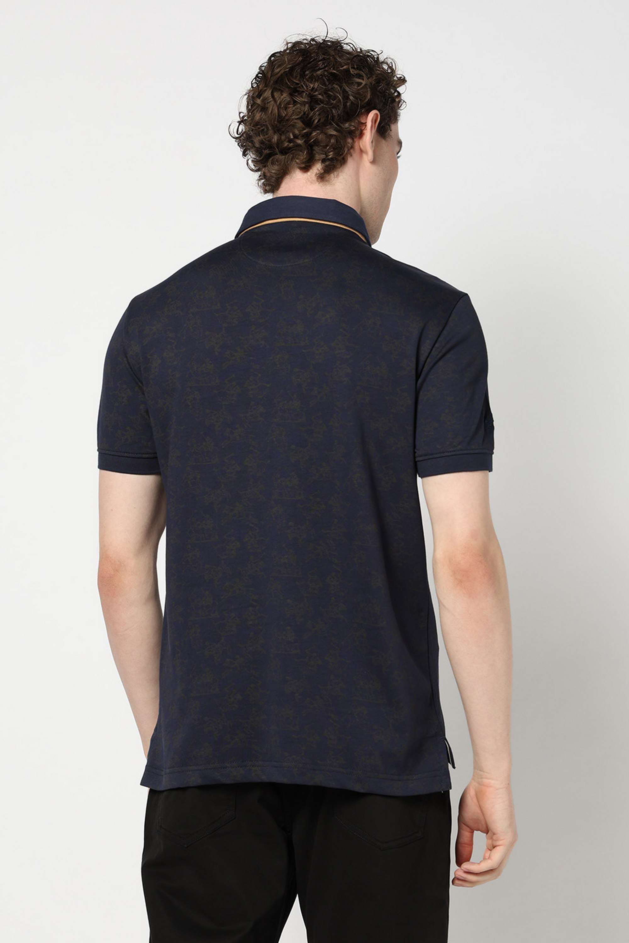 Solid-Blended-Fabric-Polo-Men-s-T-Shirt