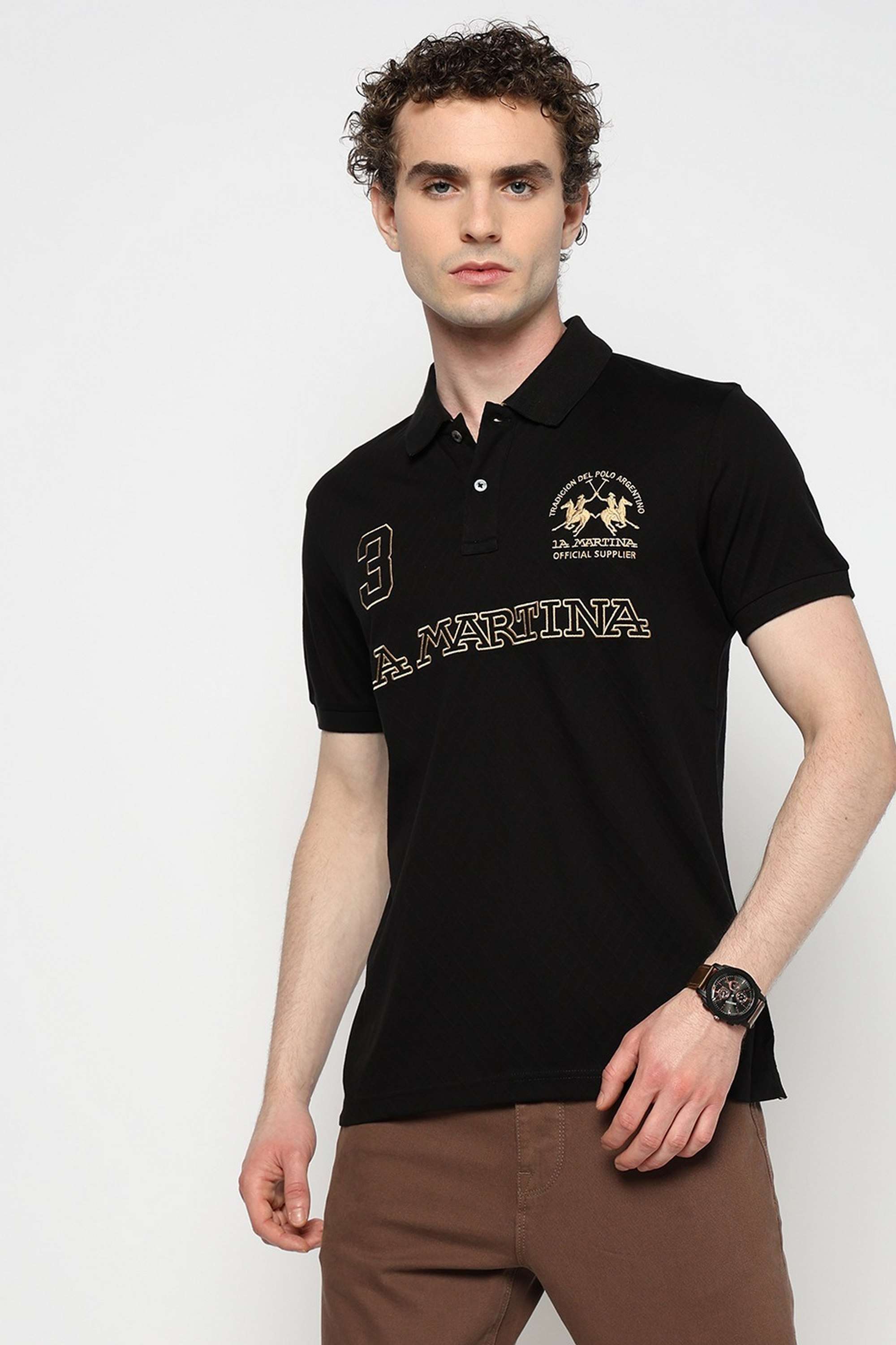 Solid-Blended-Fabric-Slim-Fit-Men-Polo-T-Shirt