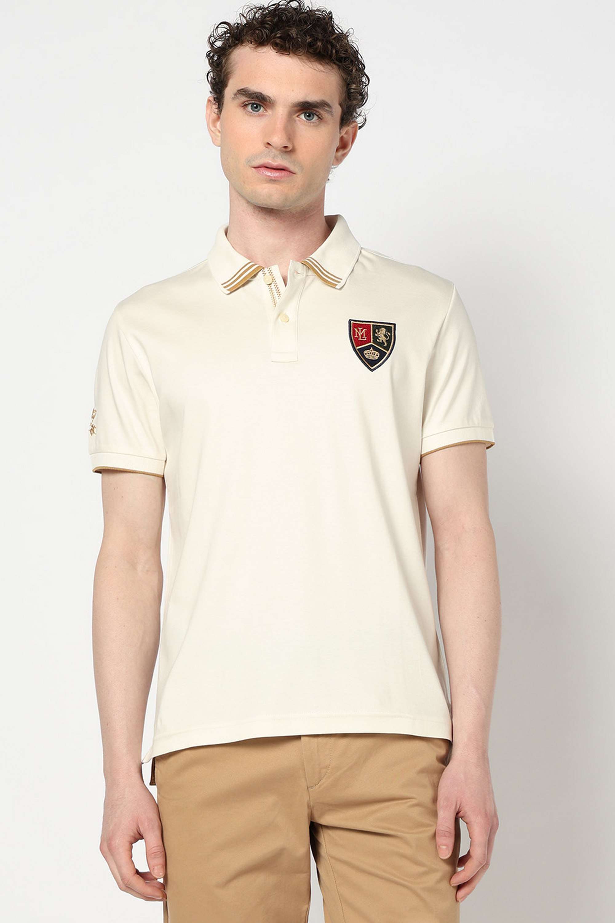 Solid-Blended-Fabric-Polo-Men-s-T-Shirt