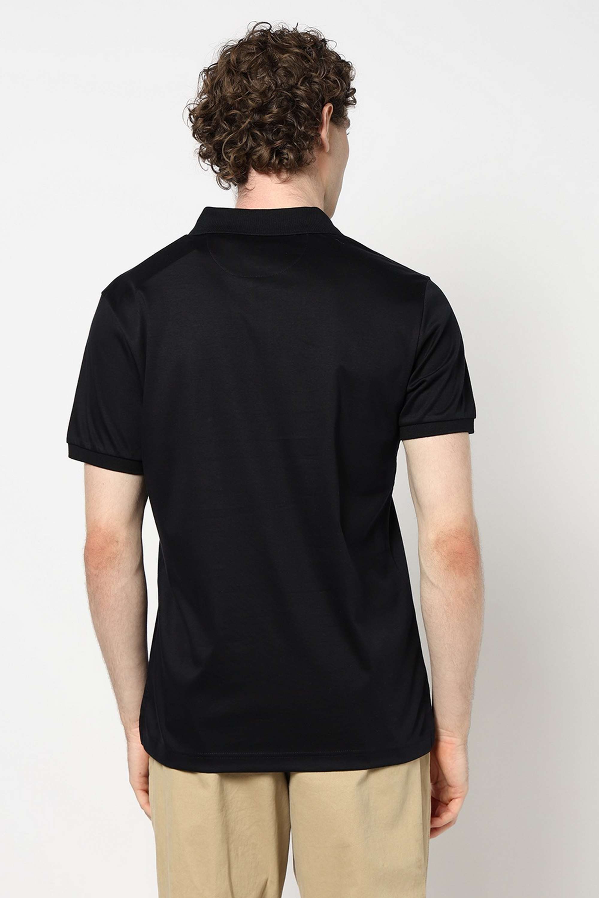 Solid-Blended-Fabric-Polo-Men-s-T-Shirt