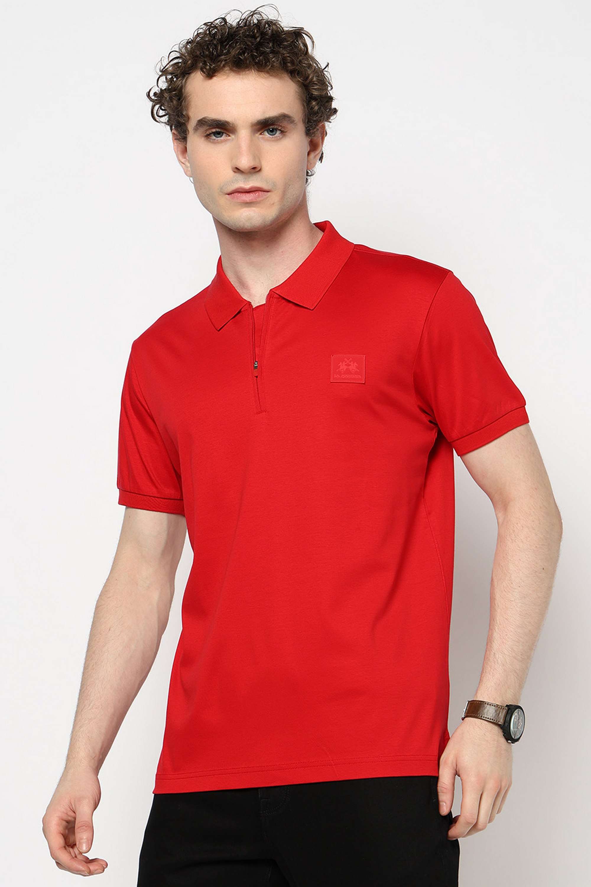 Solid-Blended-Fabric-Round-Neck-Men-s-T-Shirt