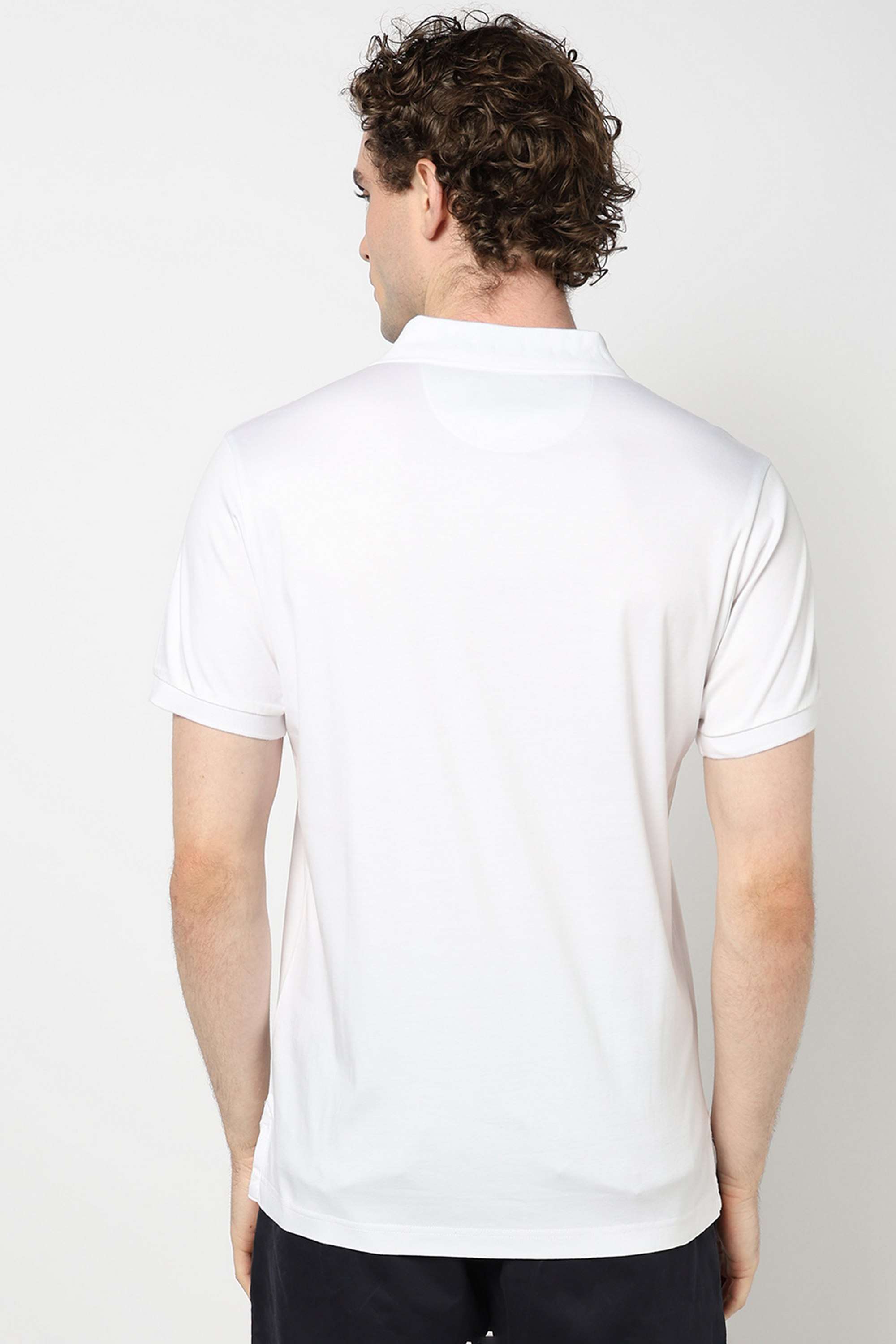 Solid-Blended-Fabric-Round-Neck-Men-s-T-Shirt