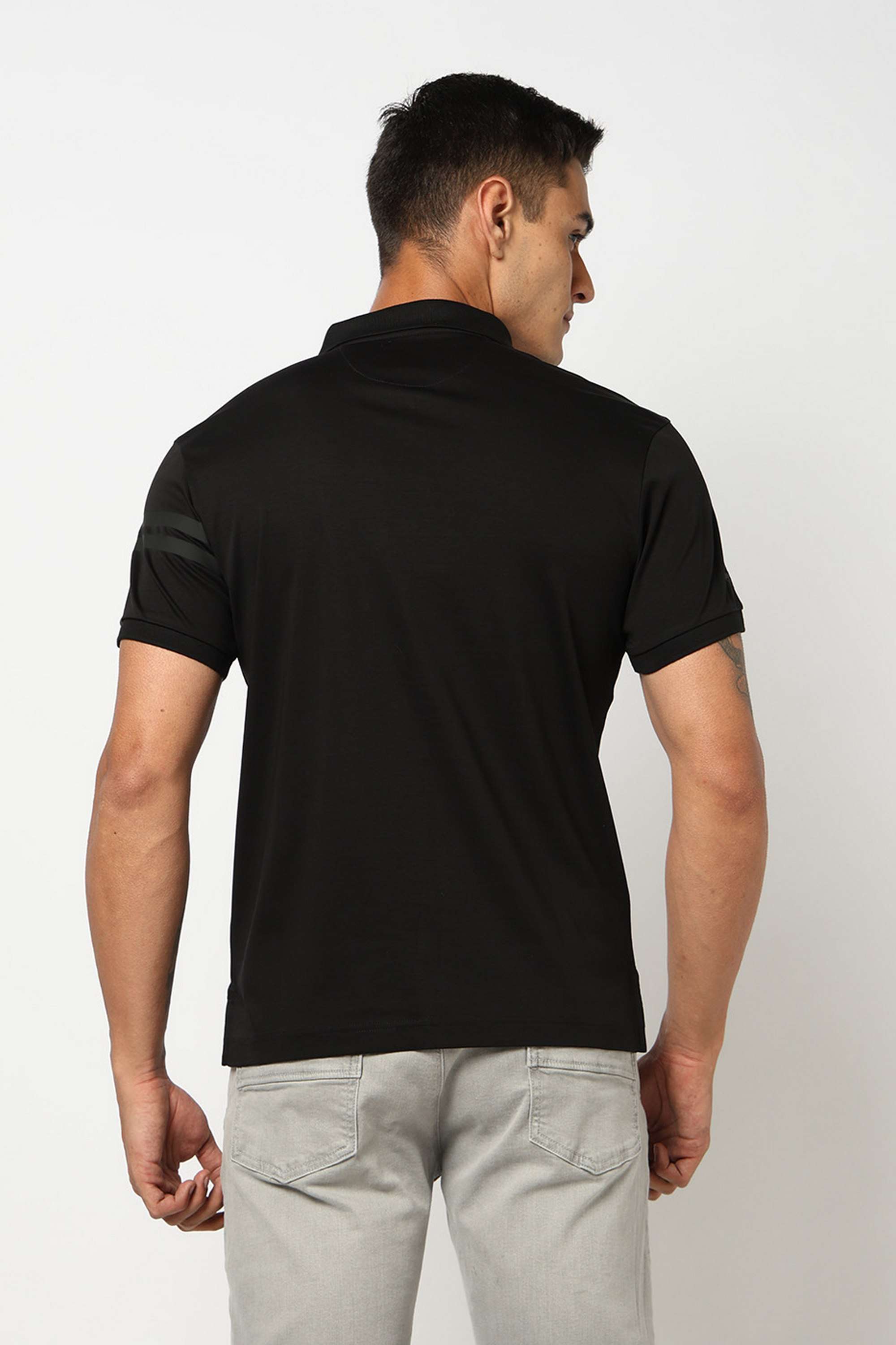 Solid-Blended-Fabric-Polo-Men-s-T-Shirt