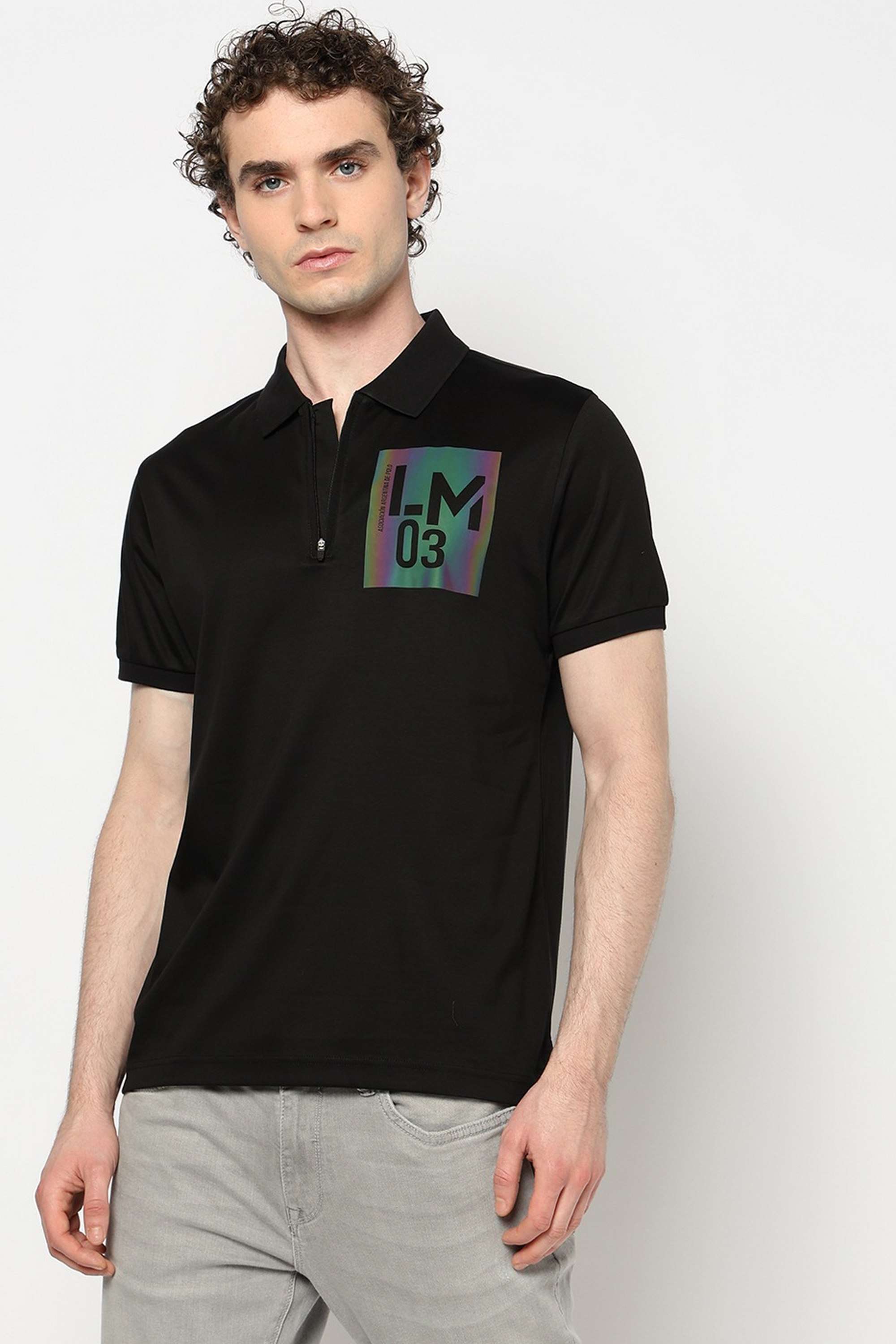 Solid-Blended-Fabric-Polo-Men-s-T-Shirt