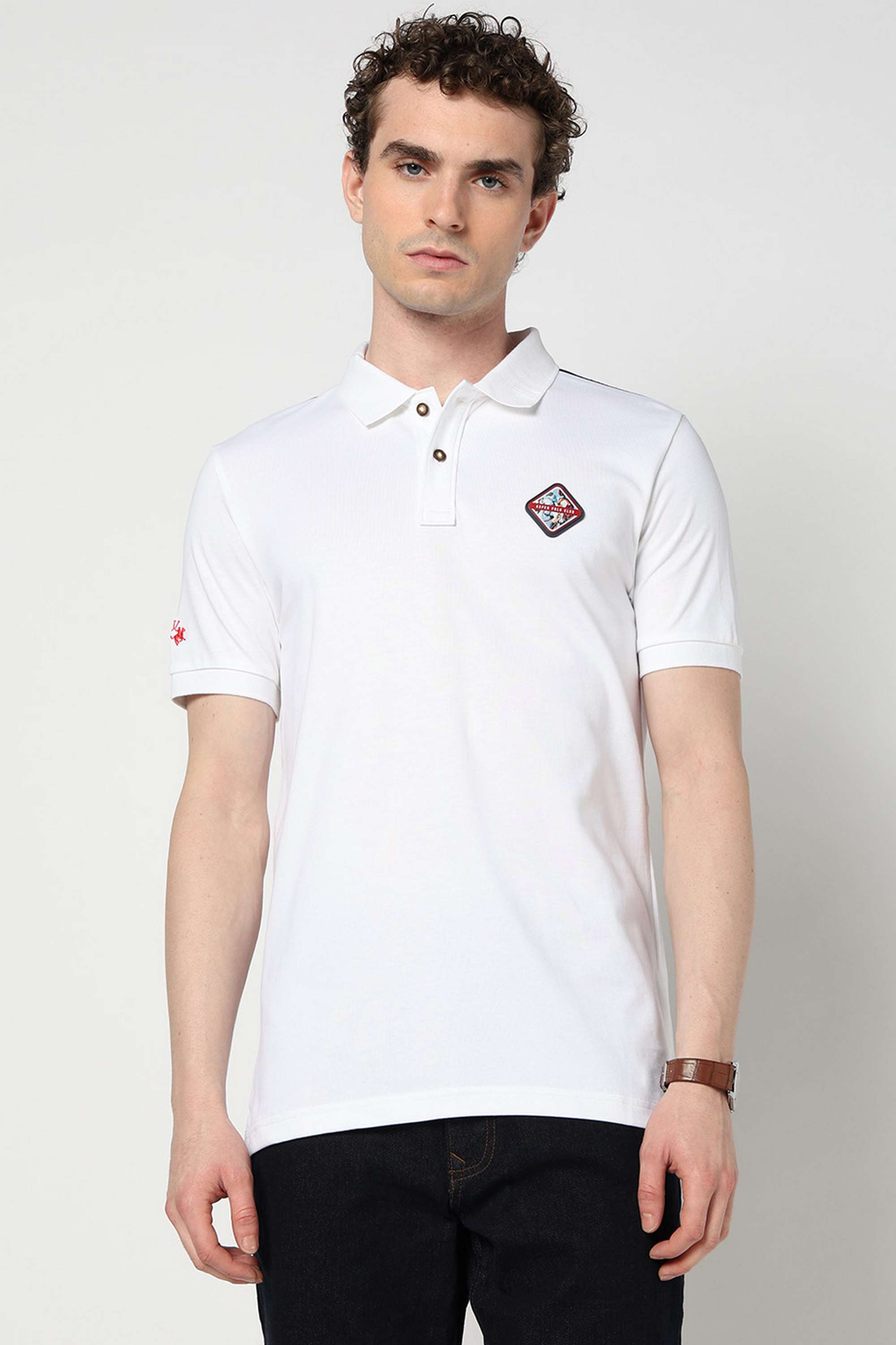Solid-Blended-Fabric-Polo-Men-s-T-Shirt