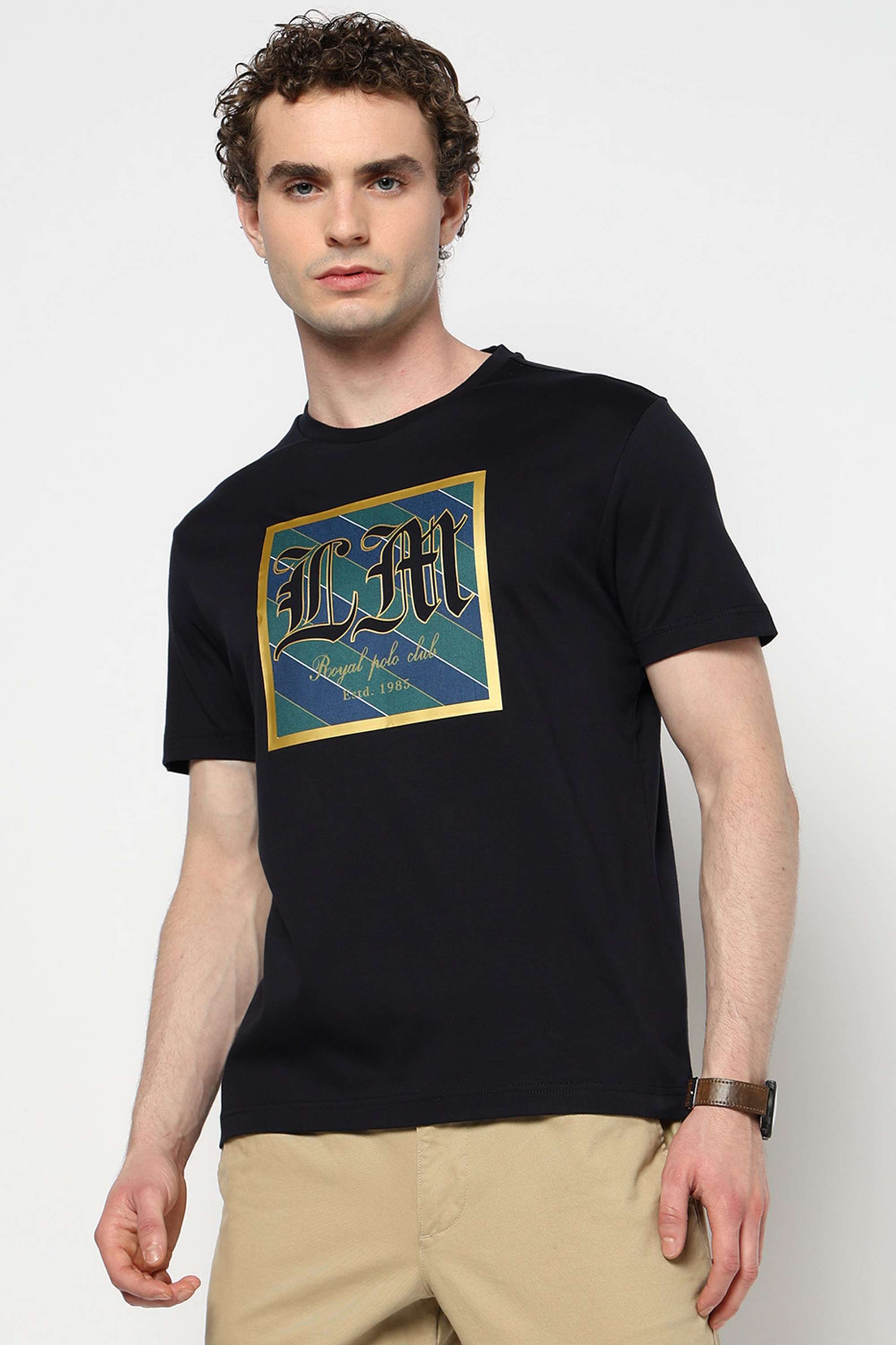 Printed-Blended-Fabric-Slim-Fit-Men-T-Shirt
