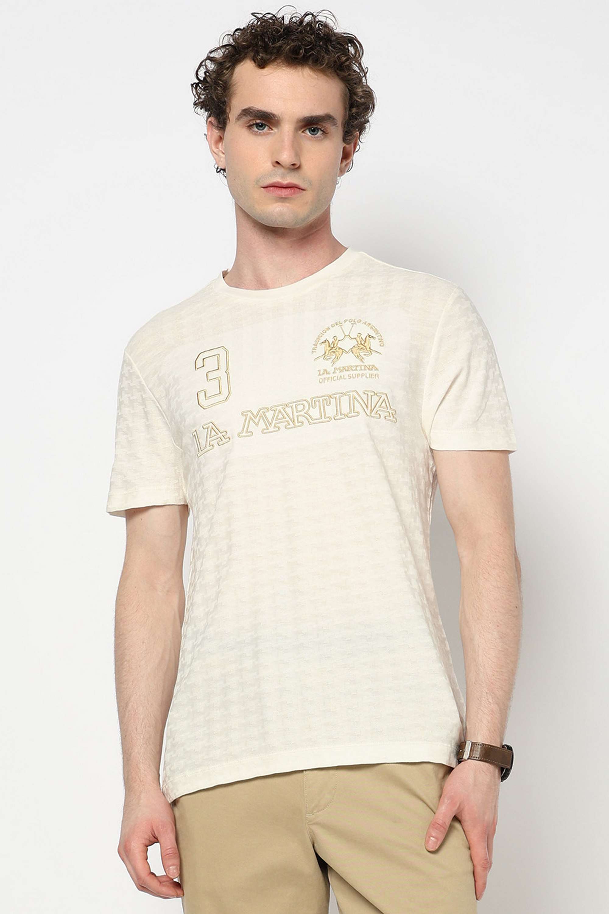 Solid-Blended-Fabric-Round-Neck-Men-s-T-Shirt