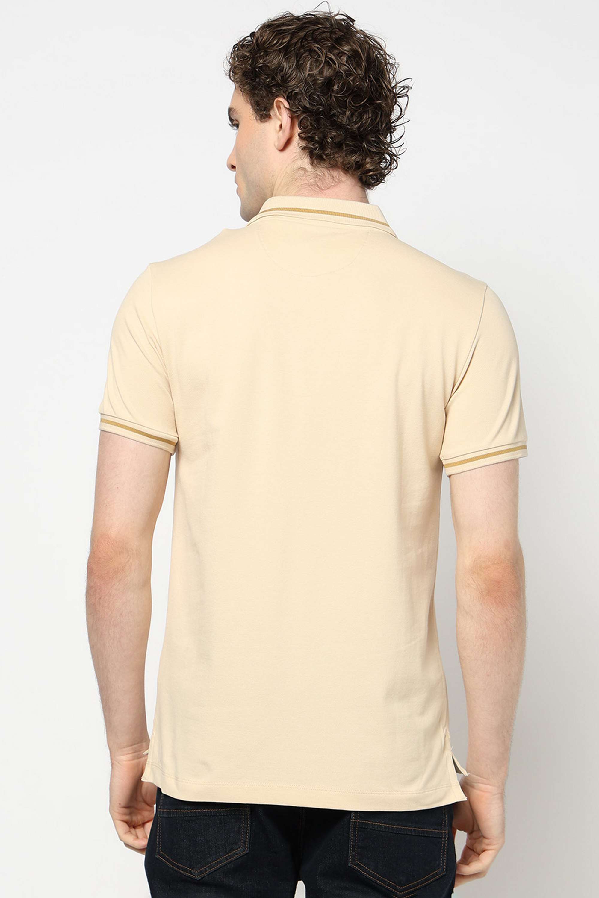 Solid-Blended-Fabric-Slim-Fit-Men-Polo-T-Shirt