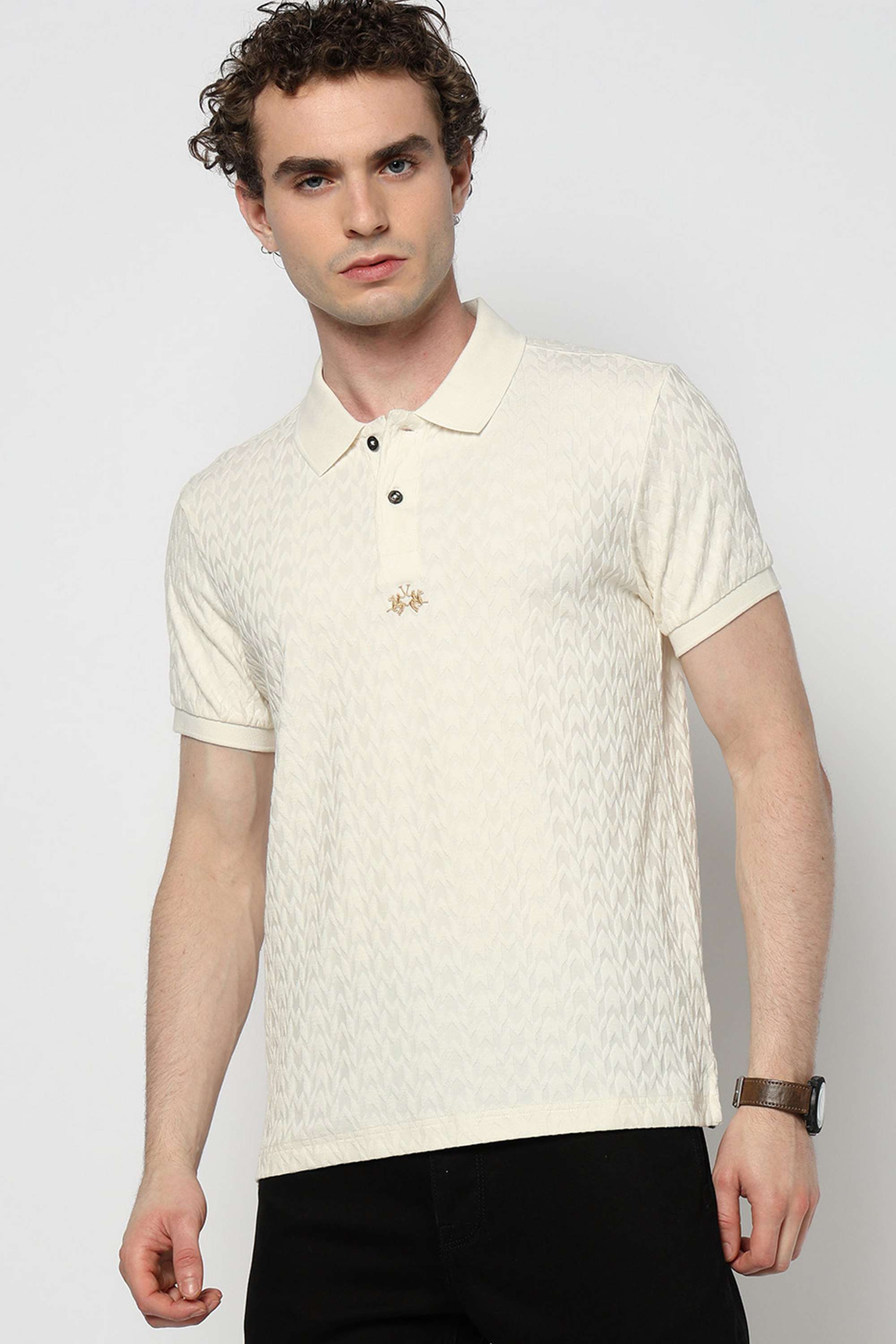 Solid-Blended-Fabric-Round-Neck-Men-s-T-Shirt