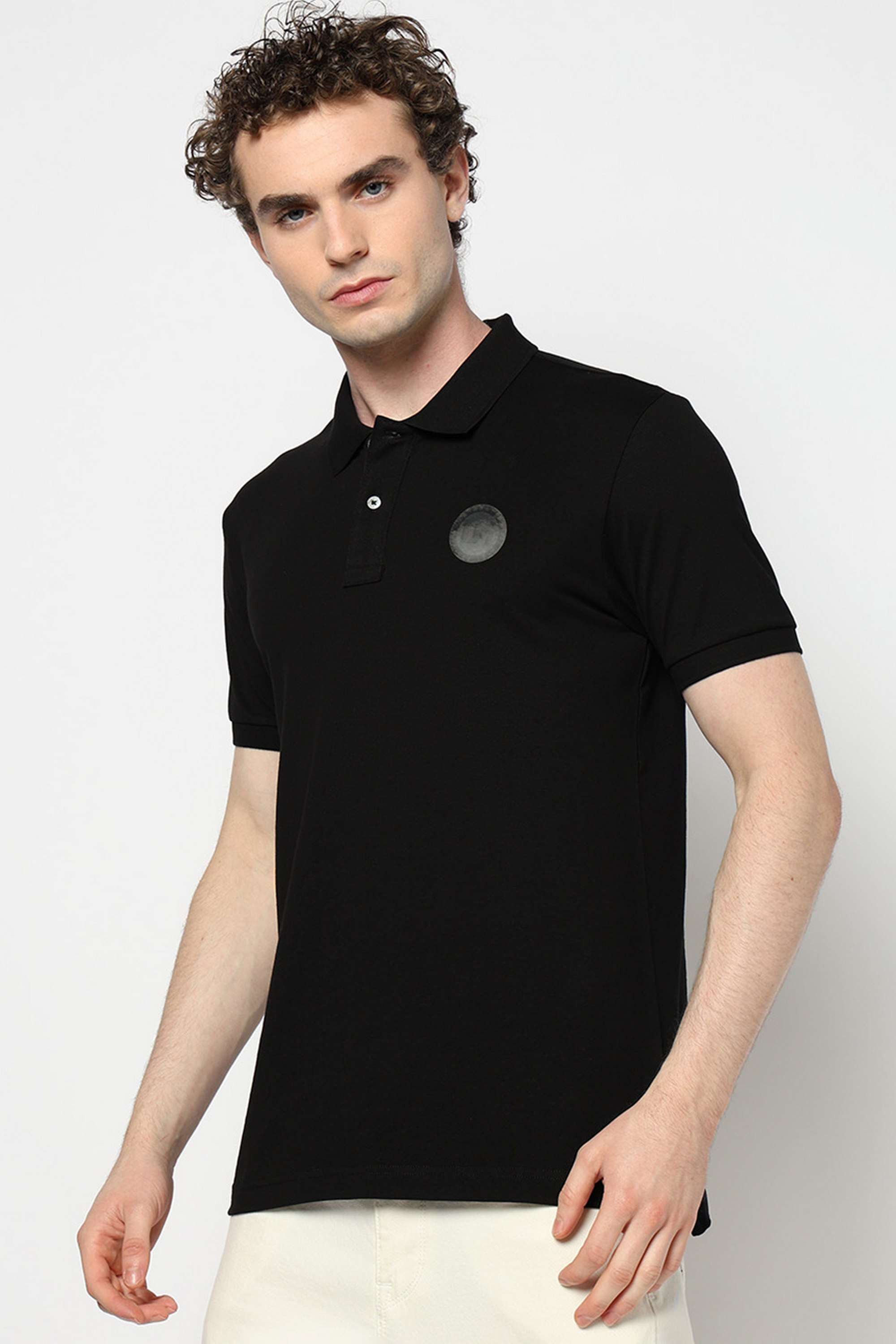 Typographic-Blended-Fabric-Slim-Fit-Men-Polo-T-Shirt