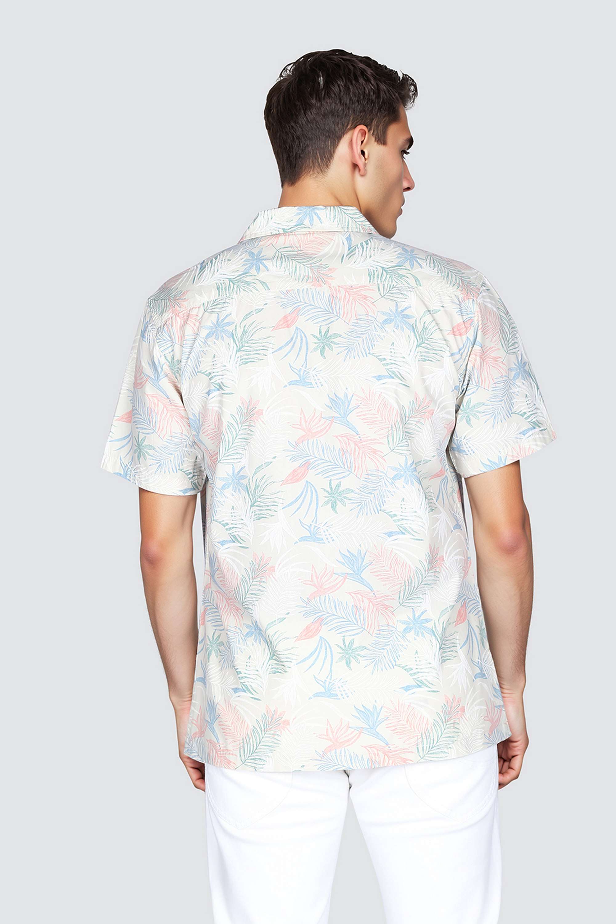 Printed-Collared-Cotton-Blend-Men-s-Casual-Wear-Shirt
