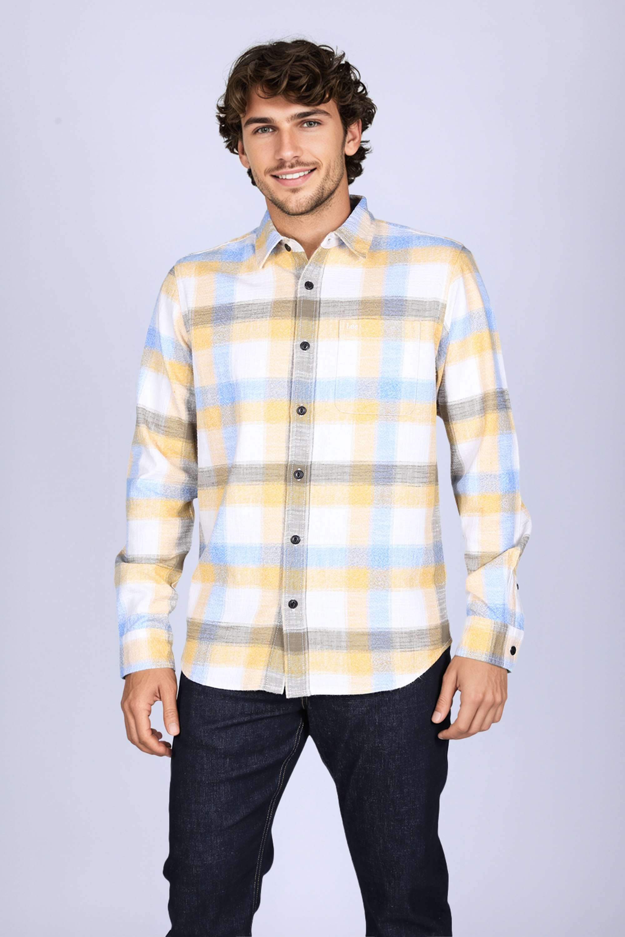 Checks-Collared-Cotton-Men-s-Casual-Wear-Shirt