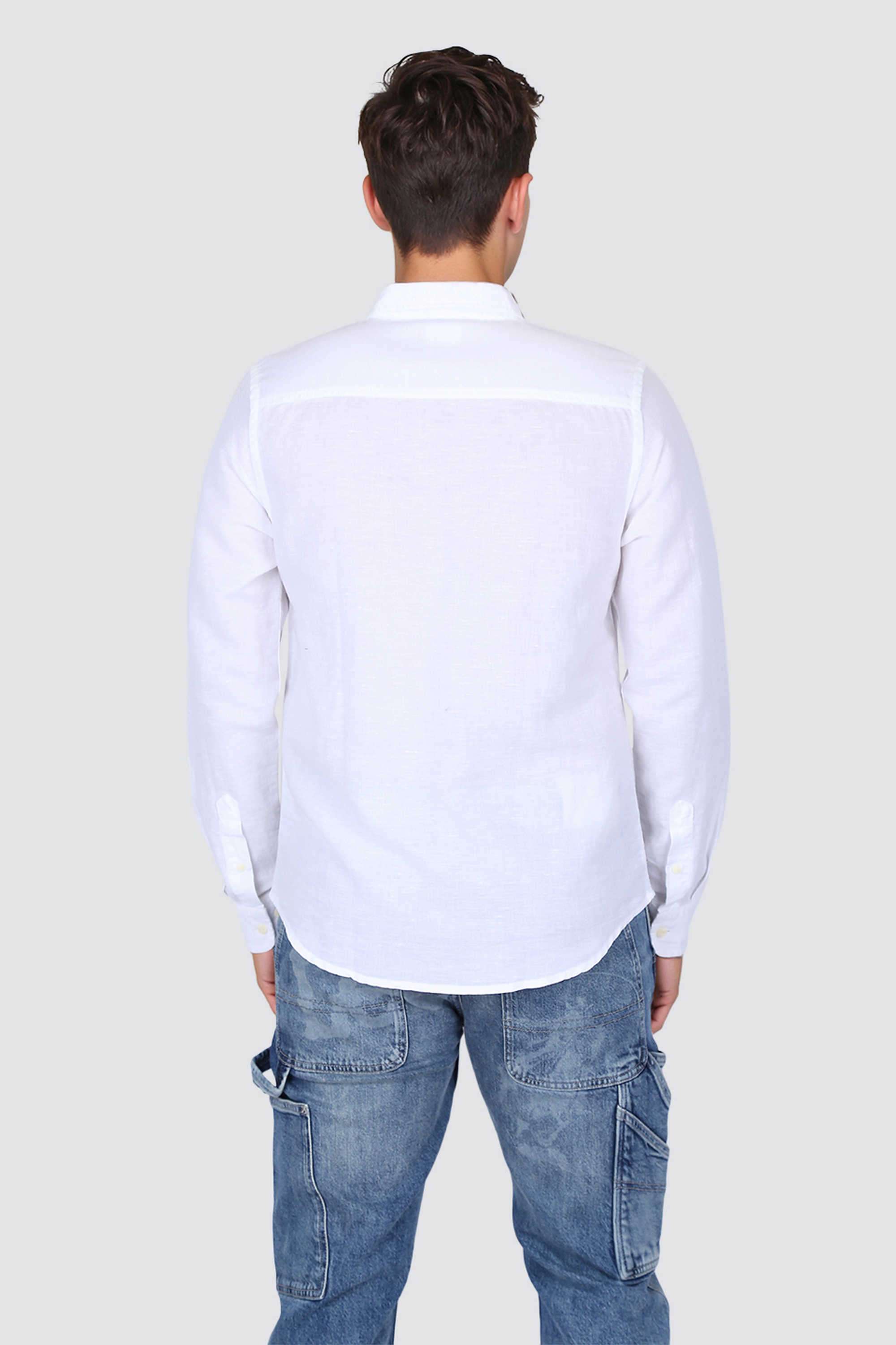 Solid-Linen-Blend-Regular-Fit-Men-Casual-Wear-Shirt