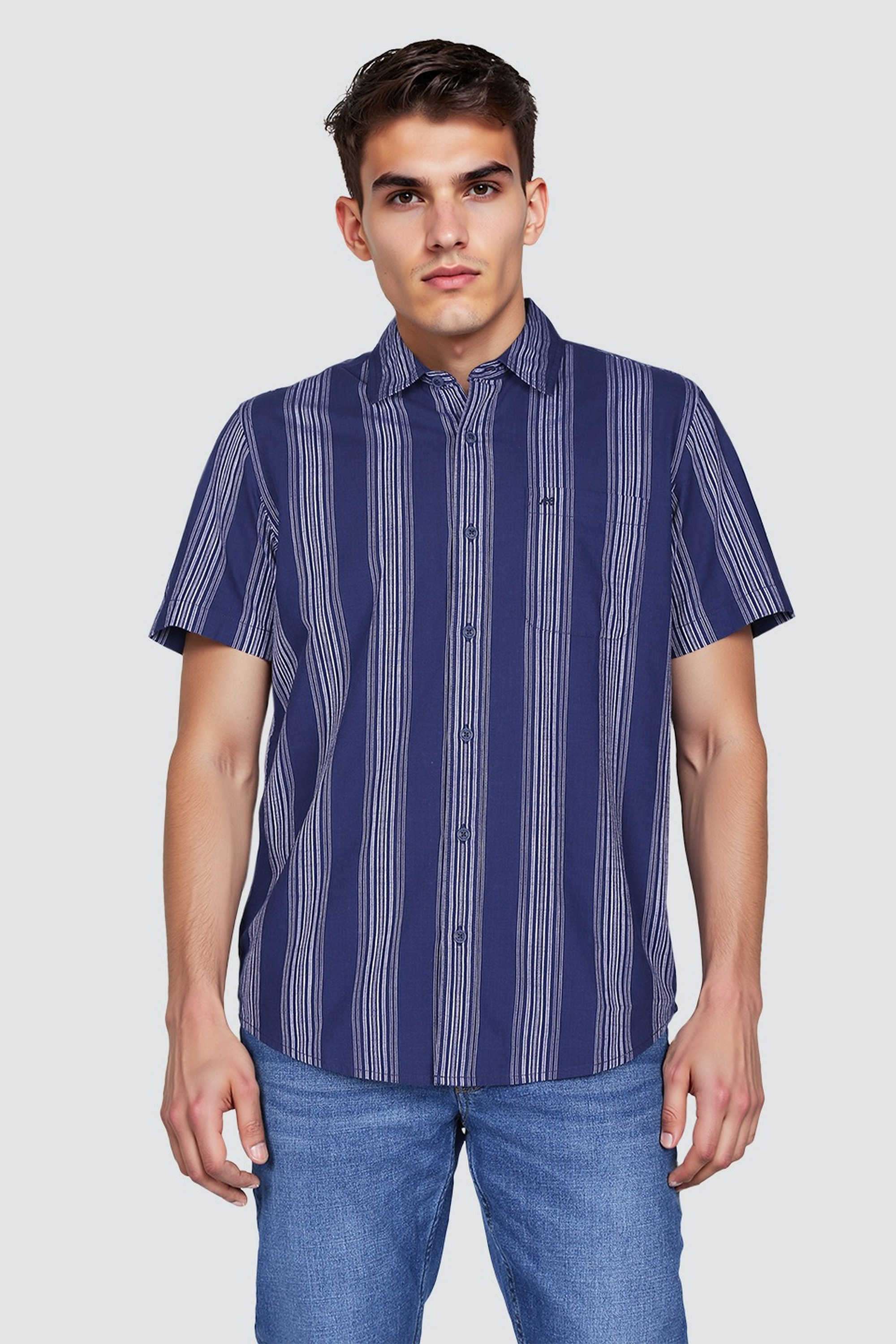 Stripes-Cotton-Regular-Fit-Men-Casual-Wear-Shirt