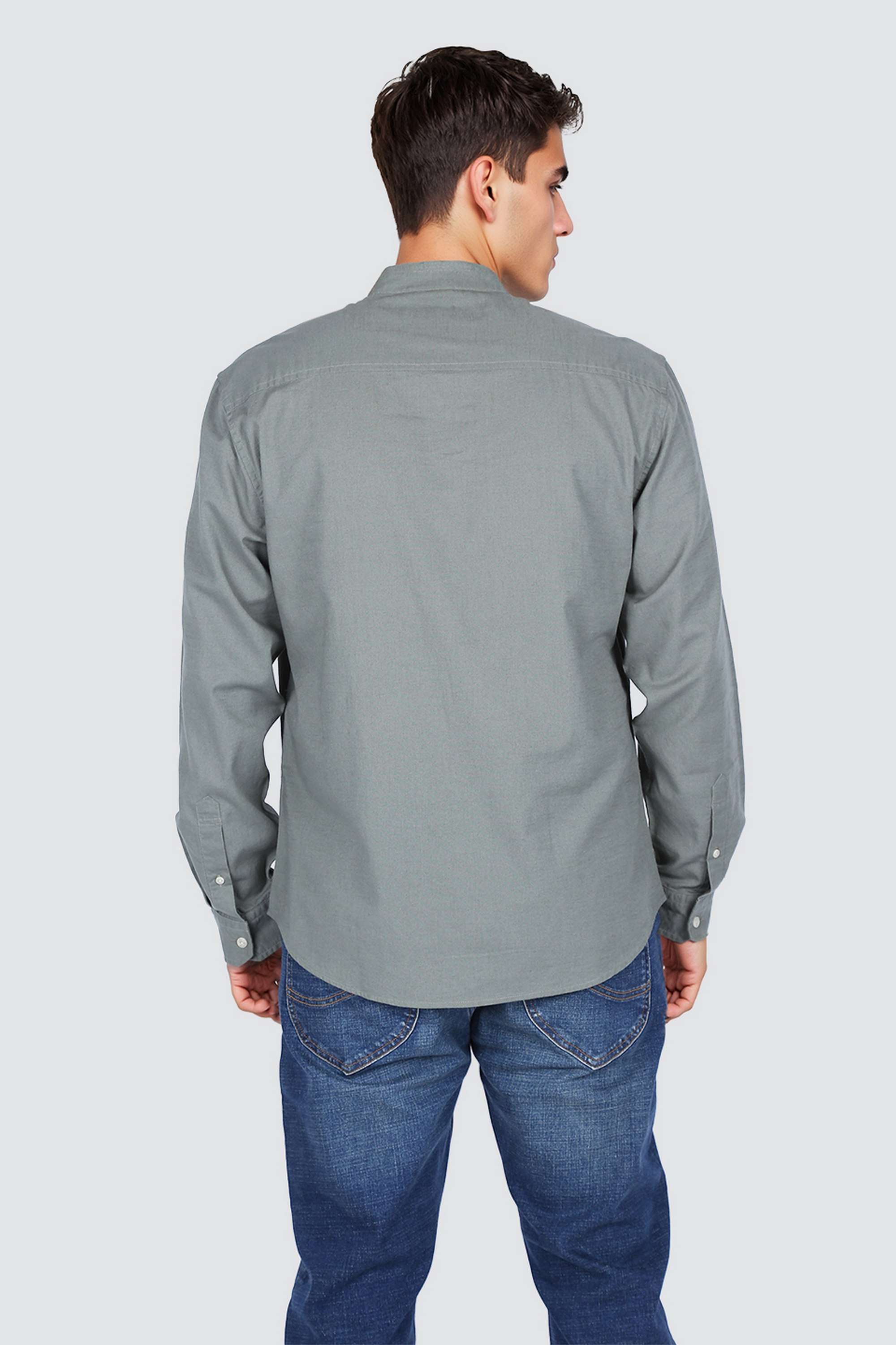 Solid-Collared-Cotton-Men-s-Casual-Wear-Shirt