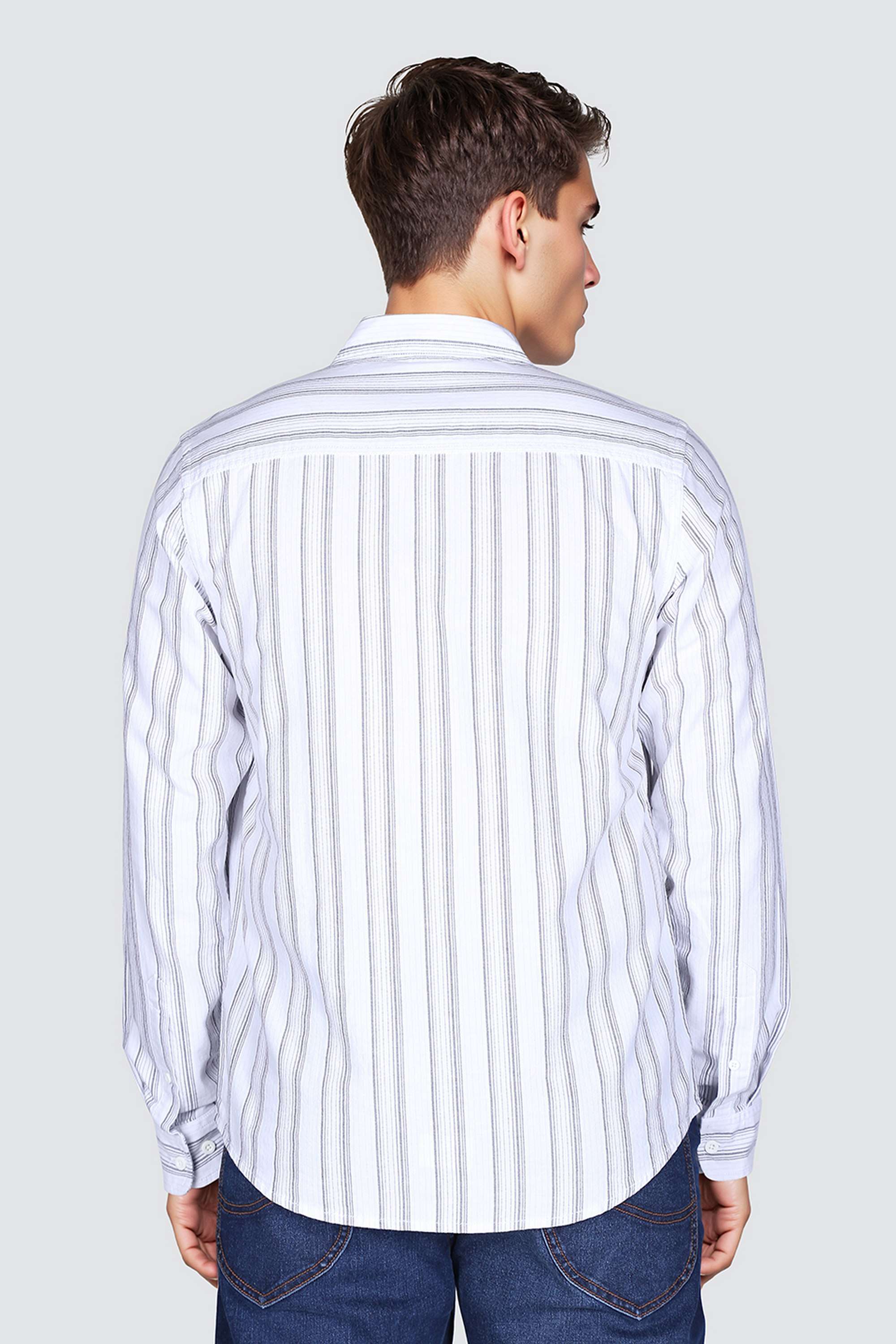 Stripes-Collared-Cotton-Men-s-Casual-Wear-Shirt