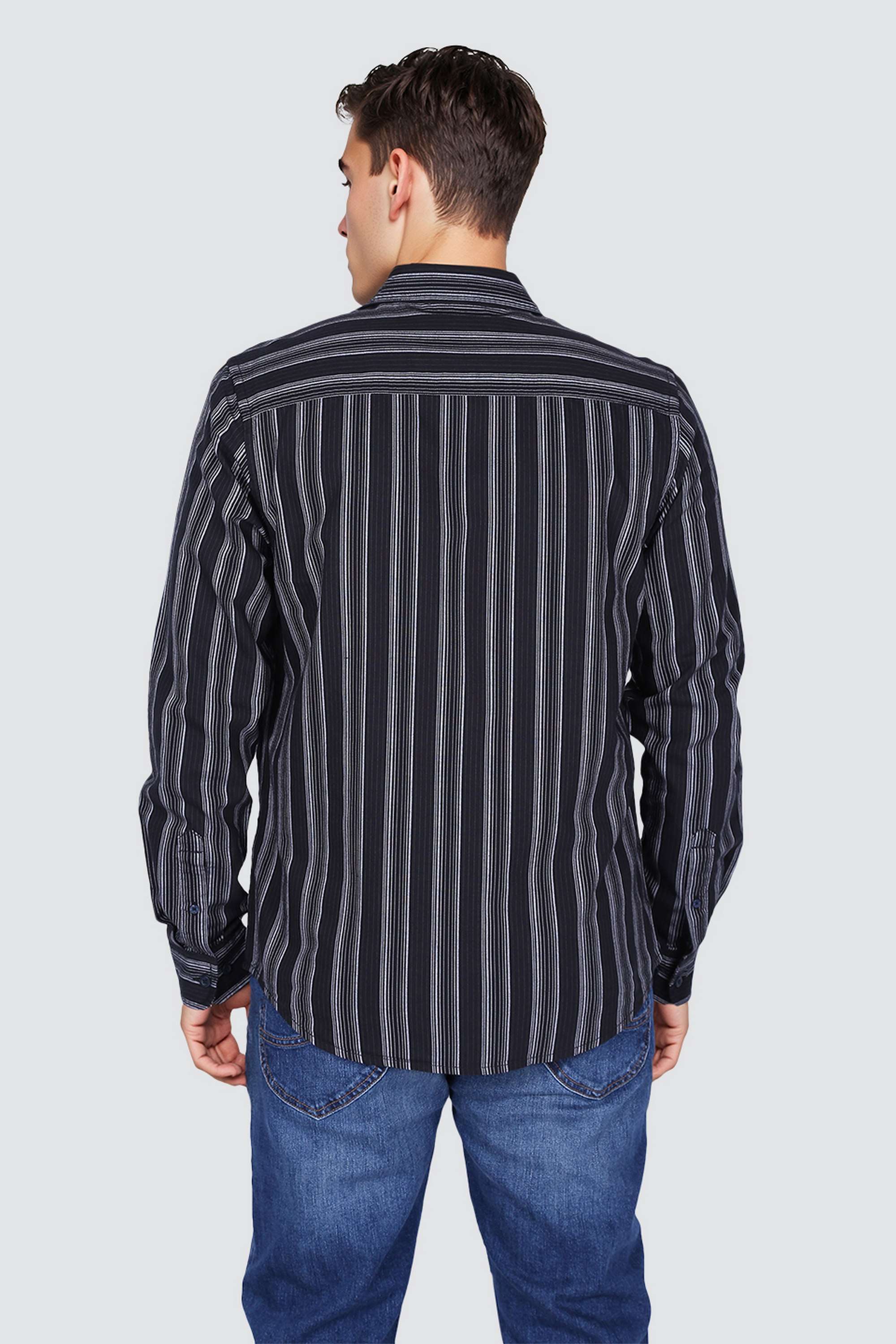 Stripes-Collared-Cotton-Men-s-Casual-Wear-Shirt