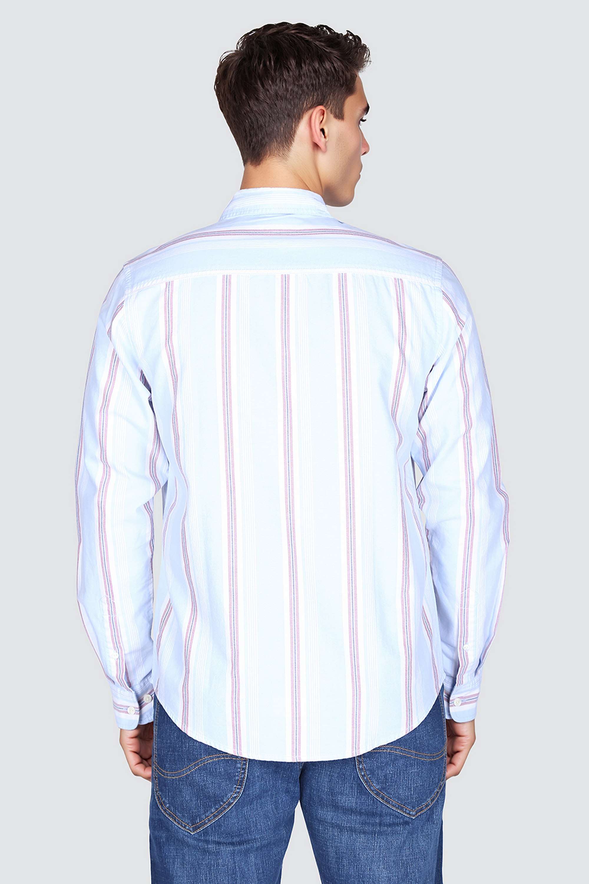 Stripes-Collared-Cotton-Men-s-Casual-Wear-Shirt