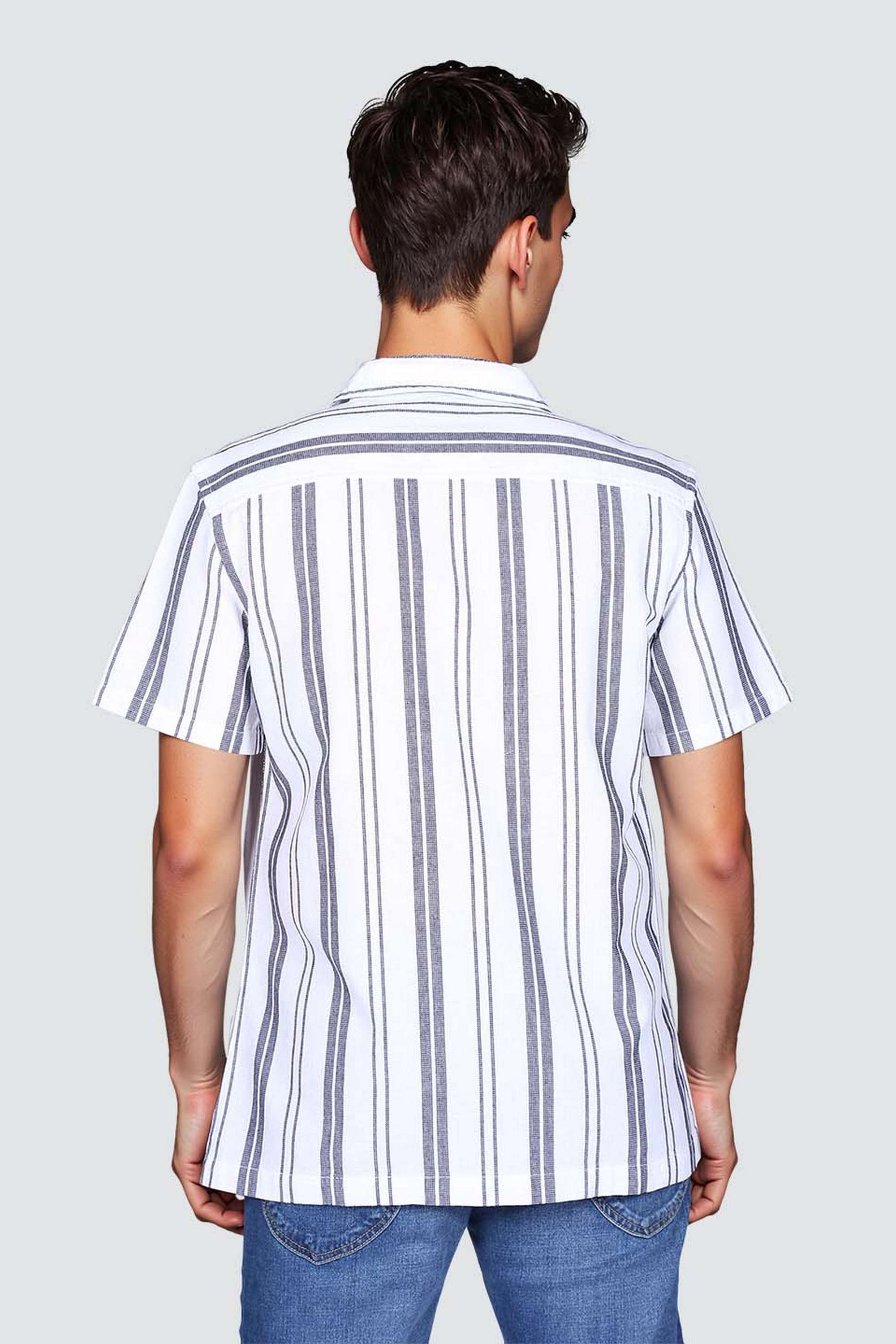 Stripes-Collared-Cotton-Men-s-Casual-Wear-Shirt