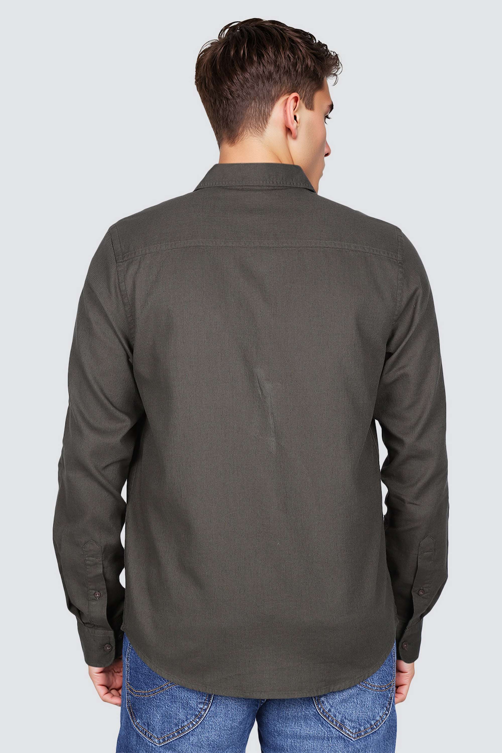 Solid-Collared-Cotton-Men-s-Casual-Wear-Shirt