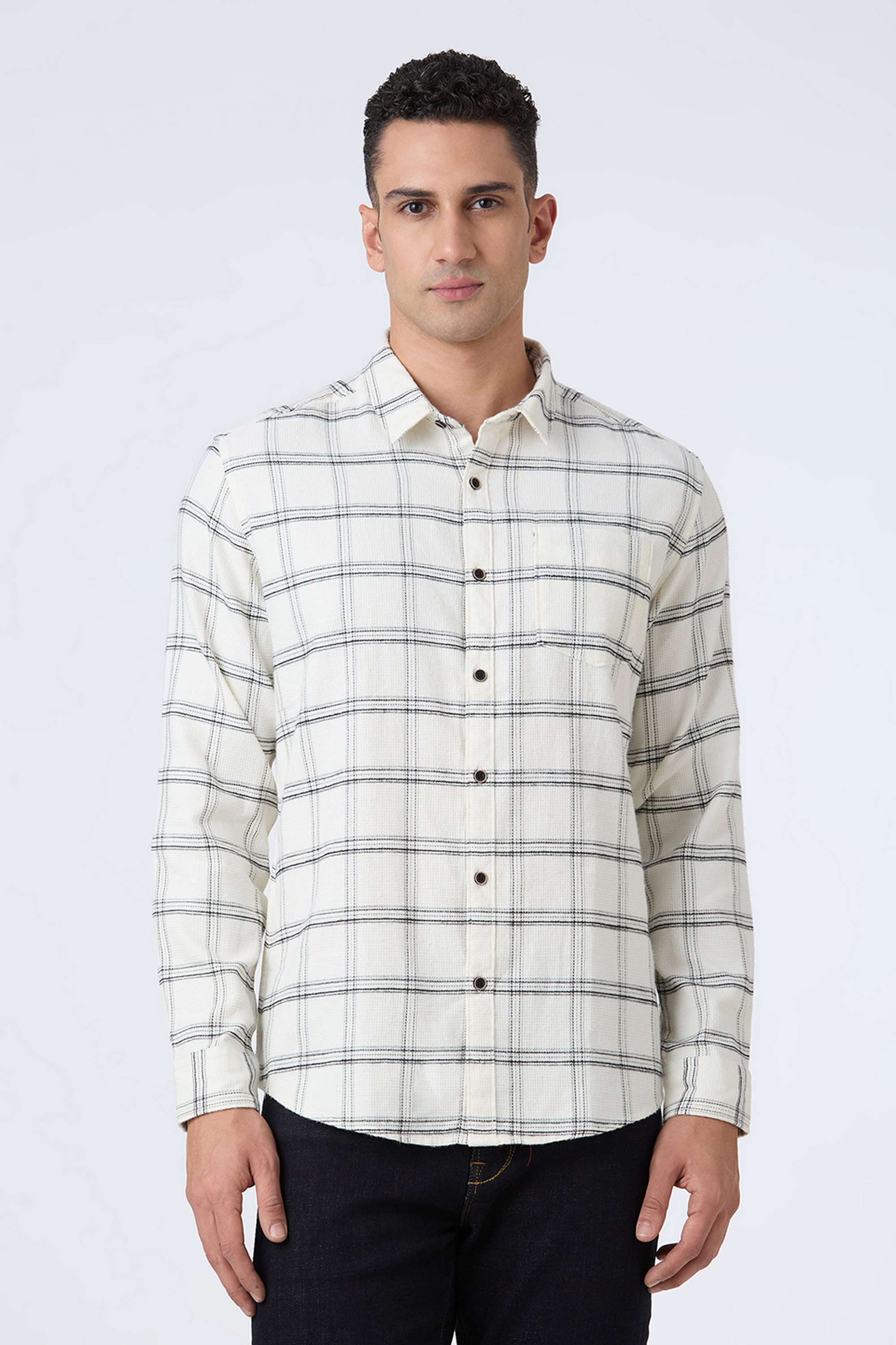 Checks-Cotton-Blend-Regular-Fit-Men-s-Shirt