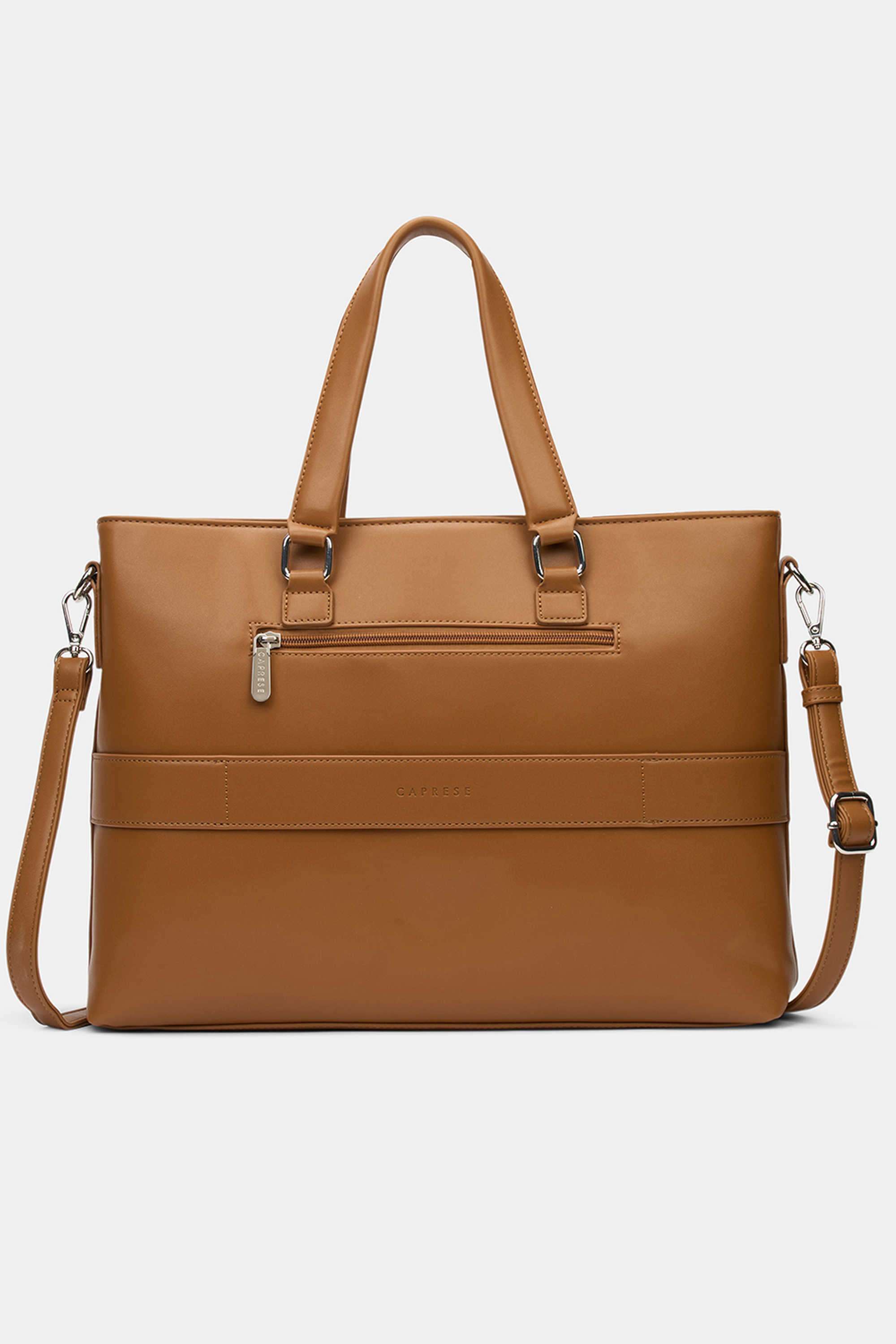 Zipper-Faux-Leather-Women-Everyday-Laptop-Bag