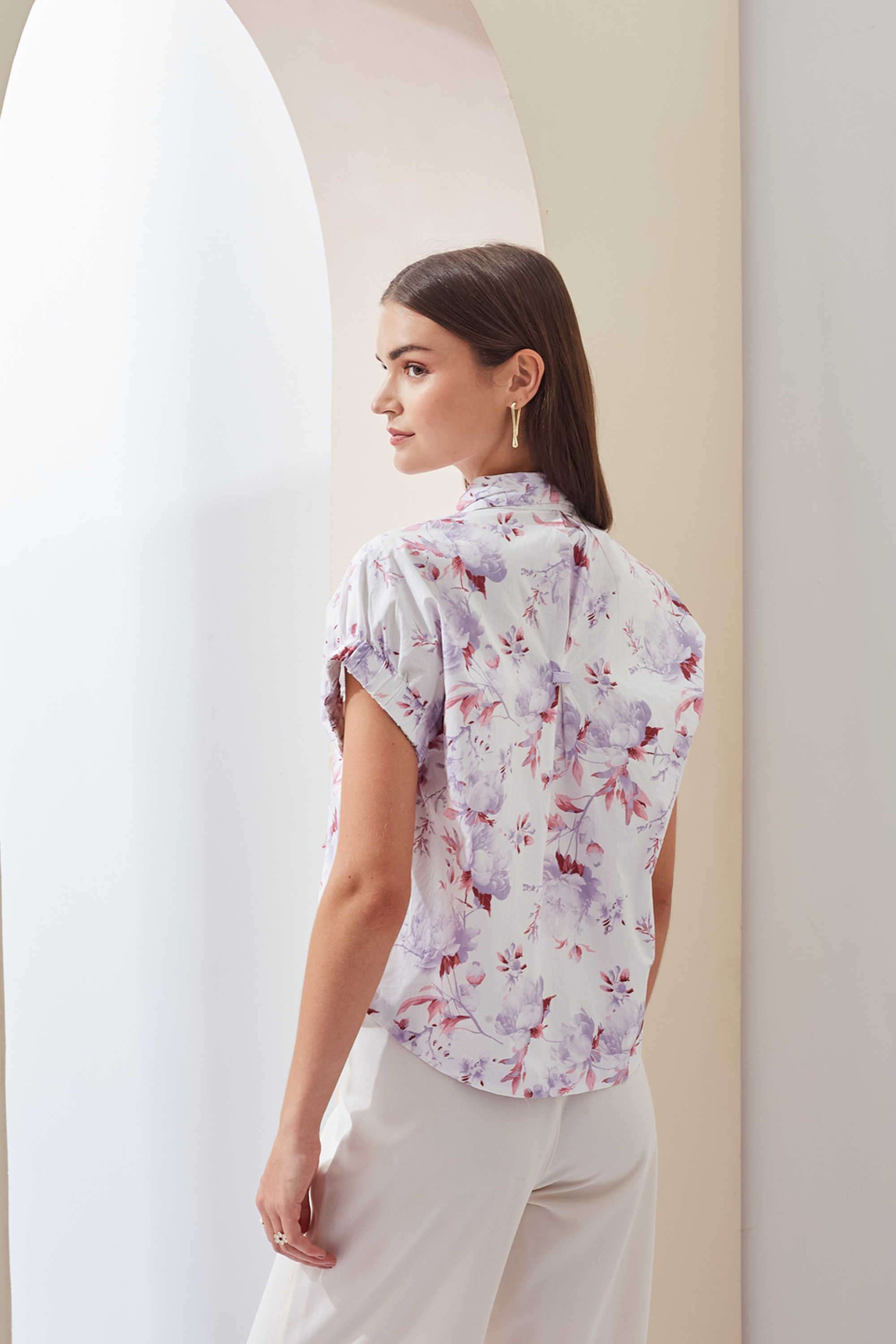 Printed-Collared-Blended-Fabric-Women-s-Casual-Wear-Shirt