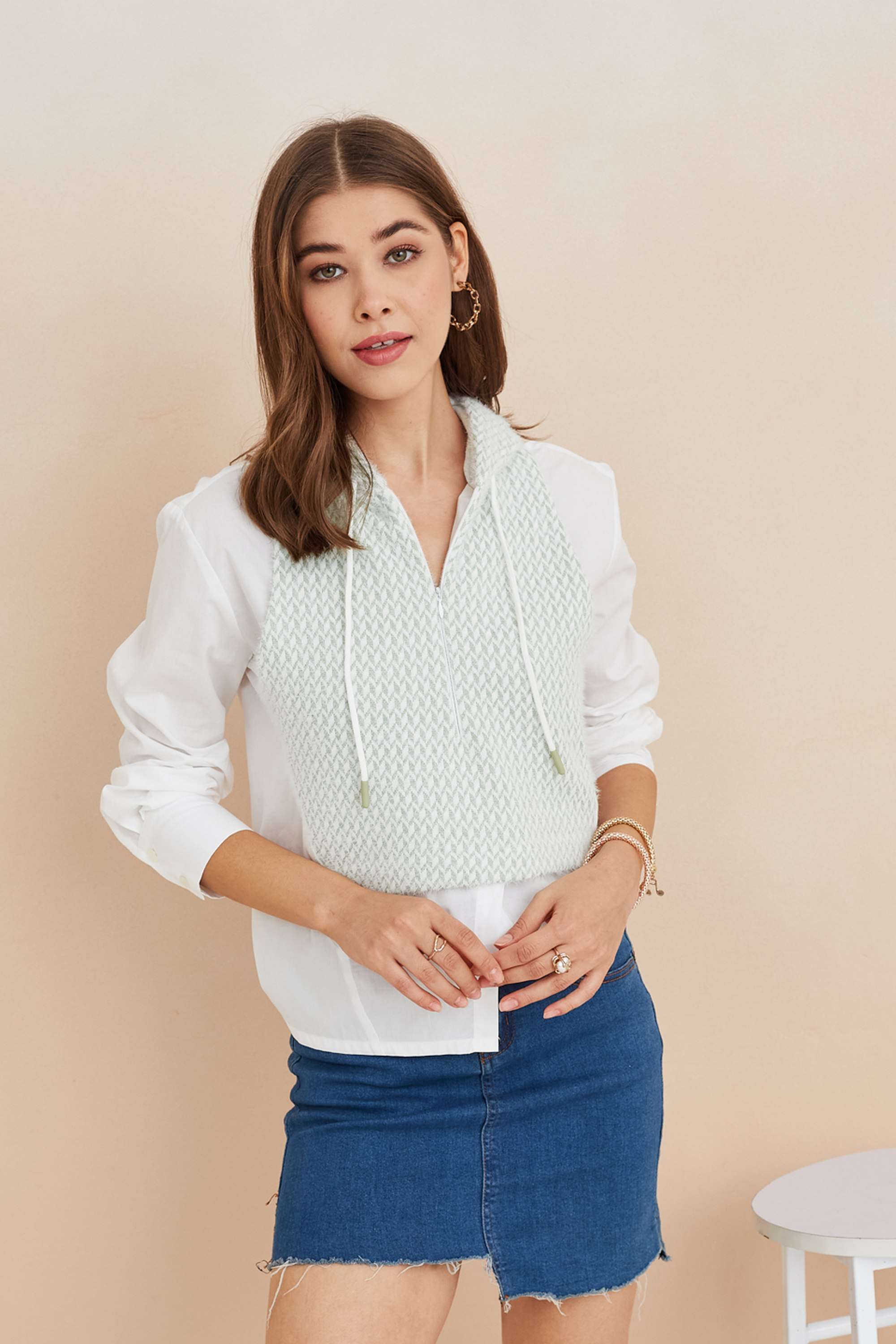 Solid-Cotton-Hooded-Women-s-Shirt