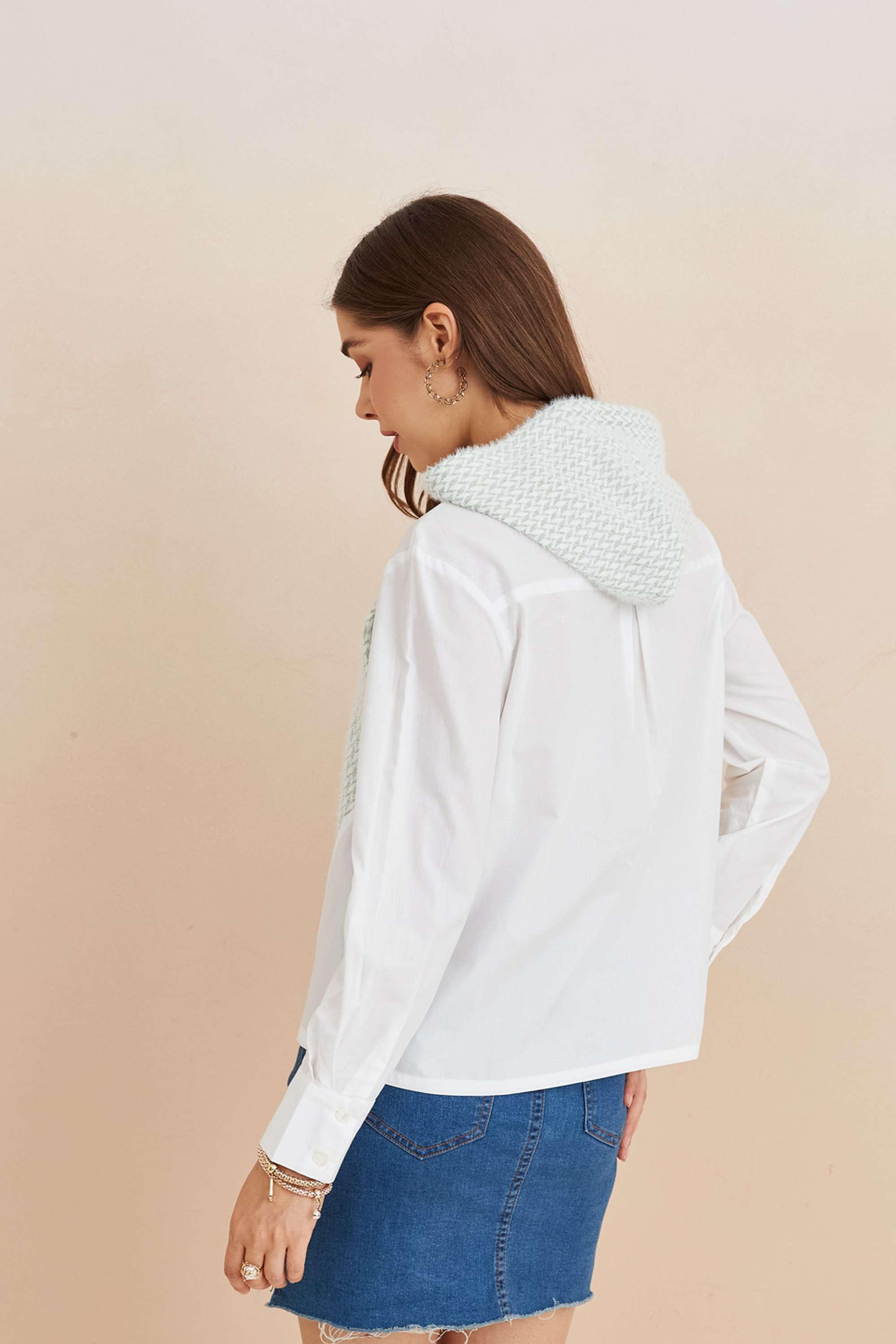 Solid-Cotton-Hooded-Women-s-Shirt