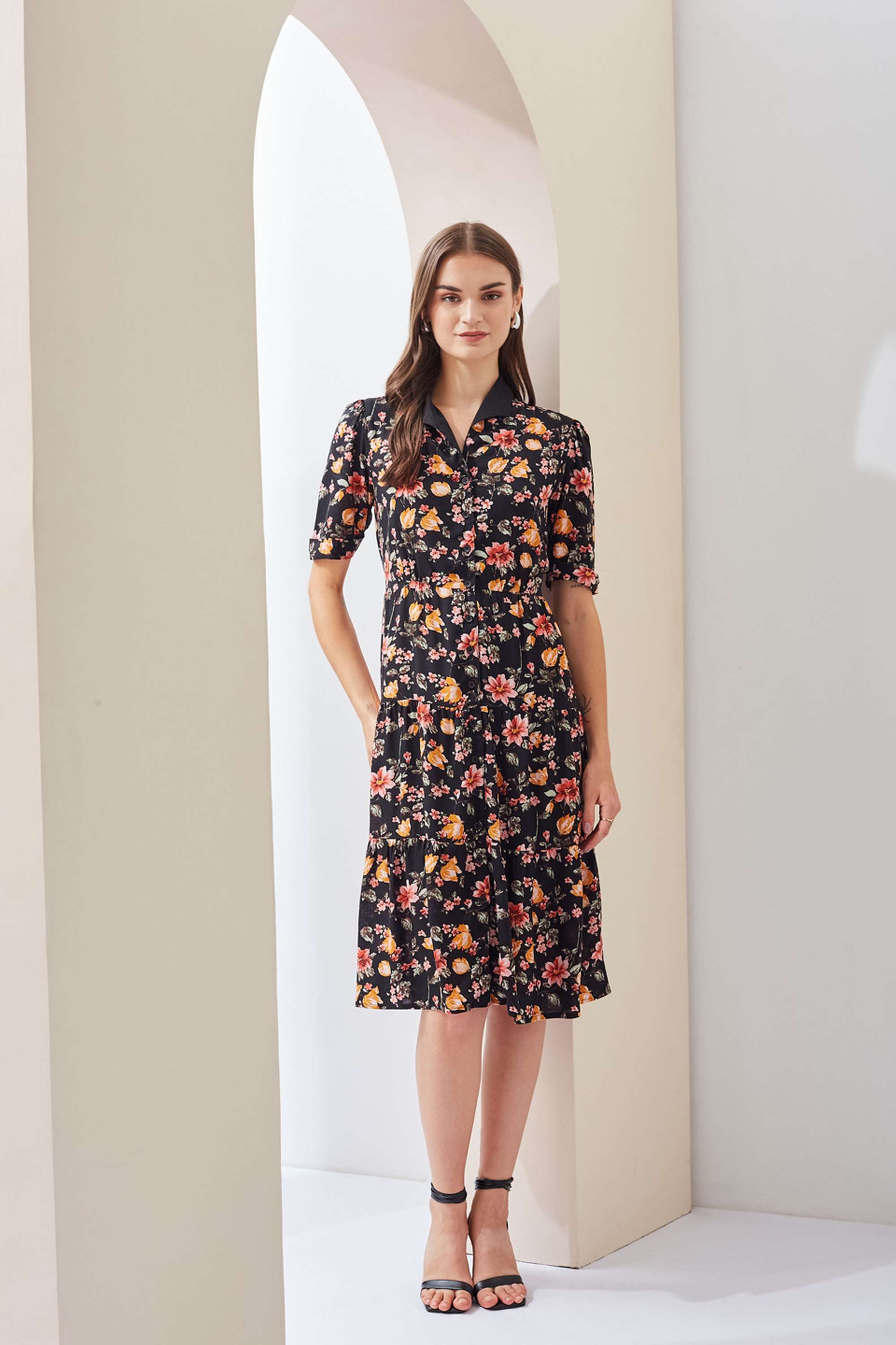 Printed-Collared-Viscose-Women-s-Ankle-Length-Dress