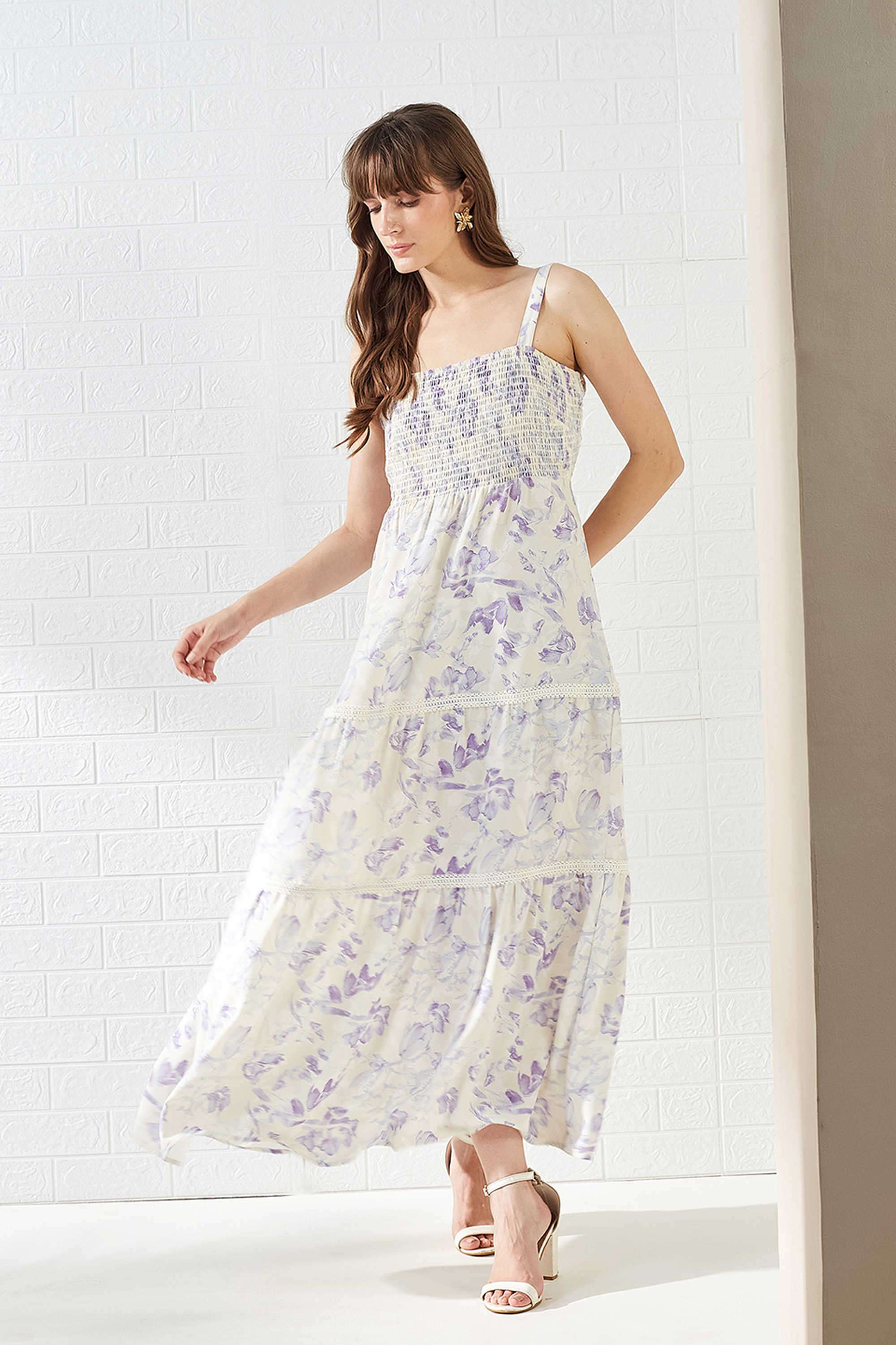 Printed-Polyester-Square-Neck-Women-s-Dress