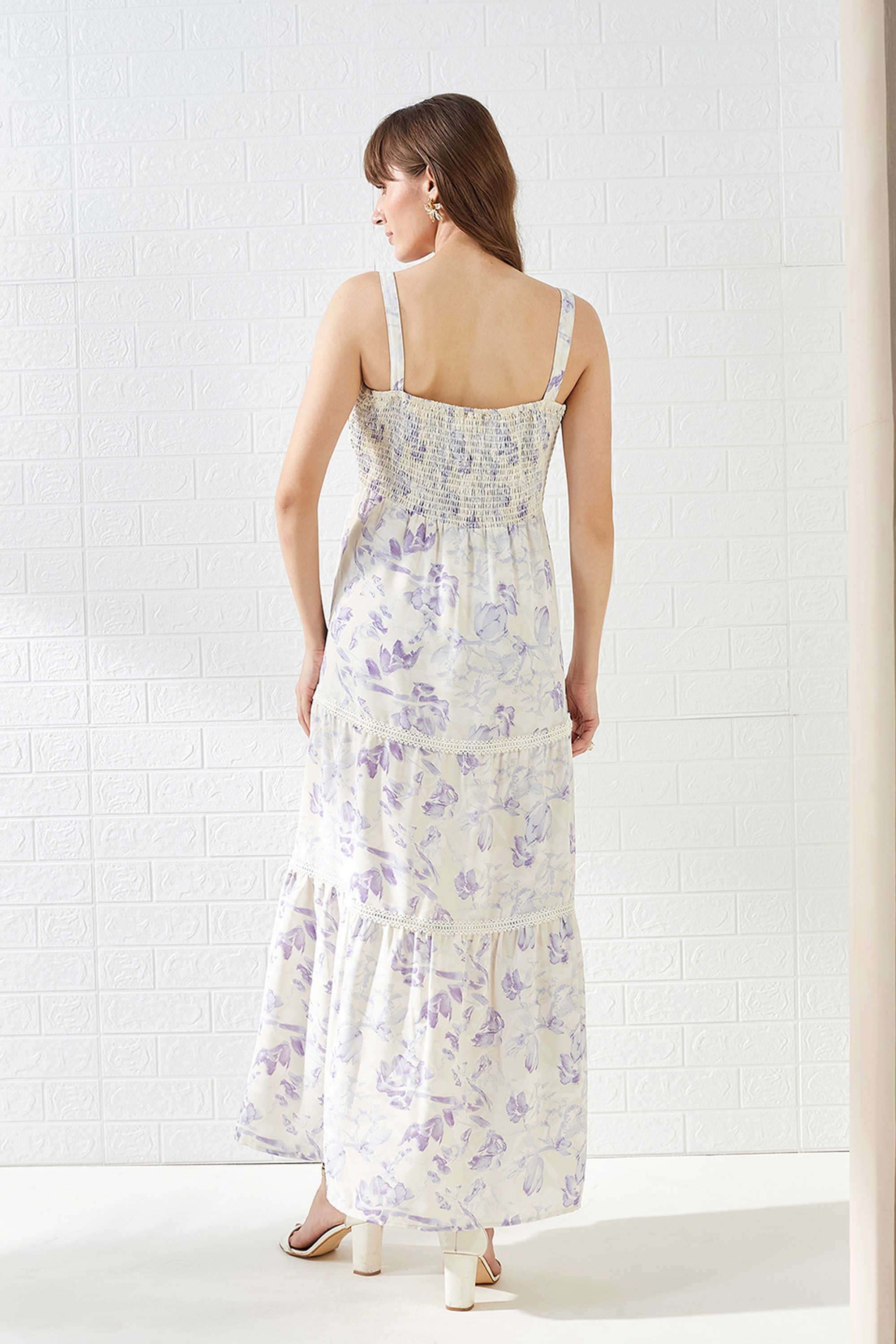 Printed-Polyester-Square-Neck-Women-s-Dress