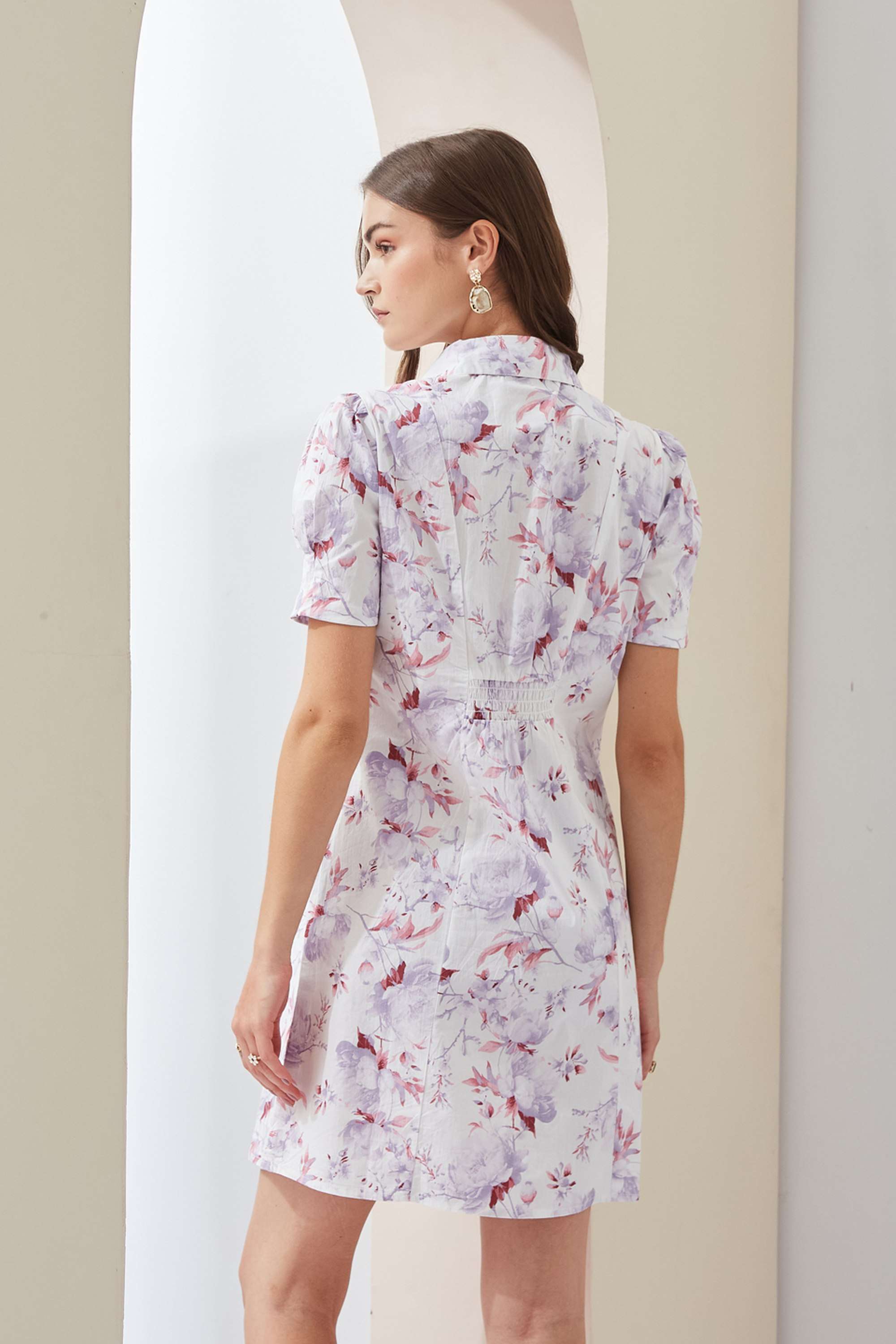 Printed-Collared-Cotton-Women-s-Mini-Dress