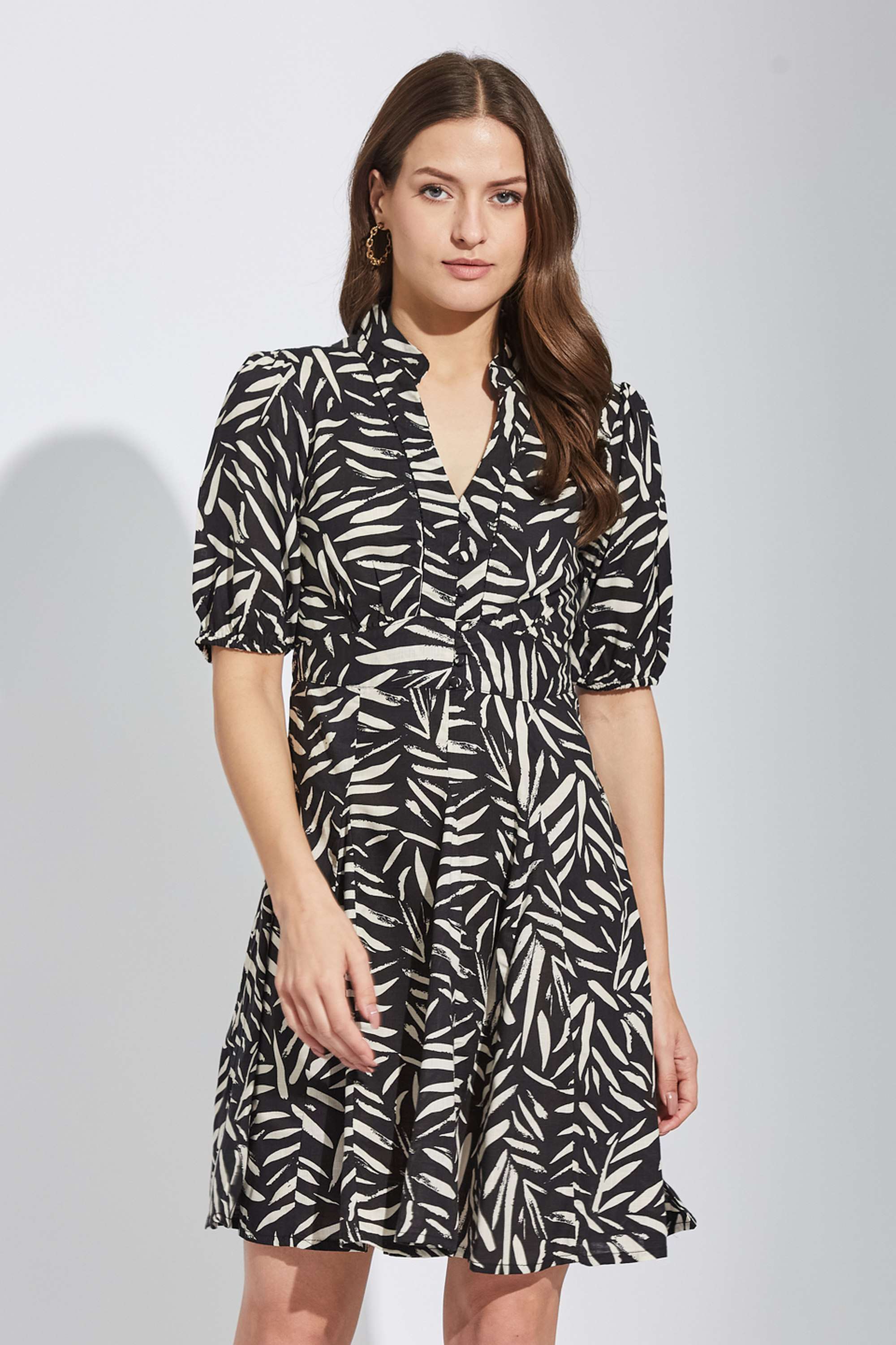 latin quarters Printed V-Neck Viscose Women Dress-picture-18
