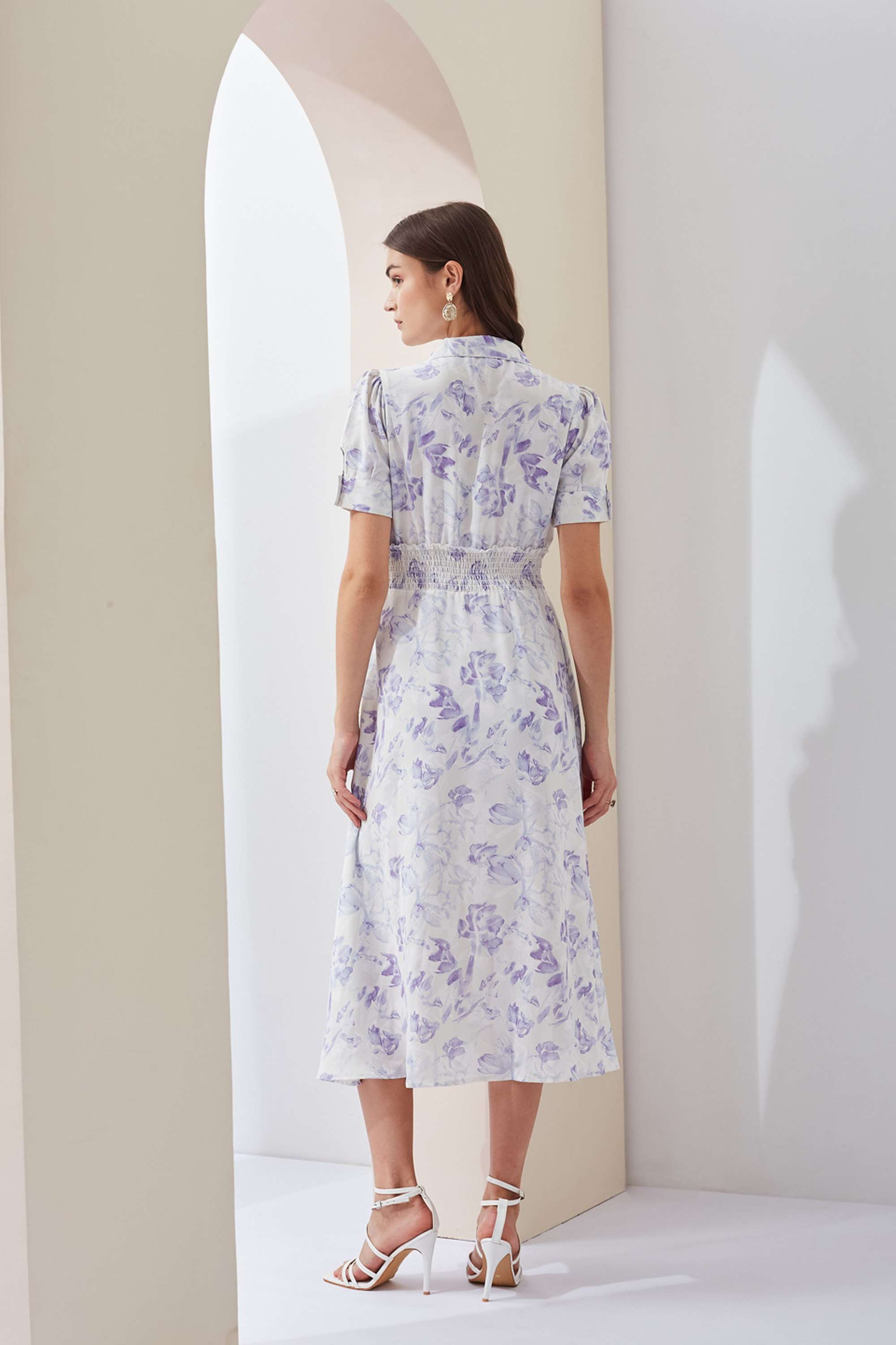 Printed-Collared-Polyester-Women-s-Ankle-Length-Dress