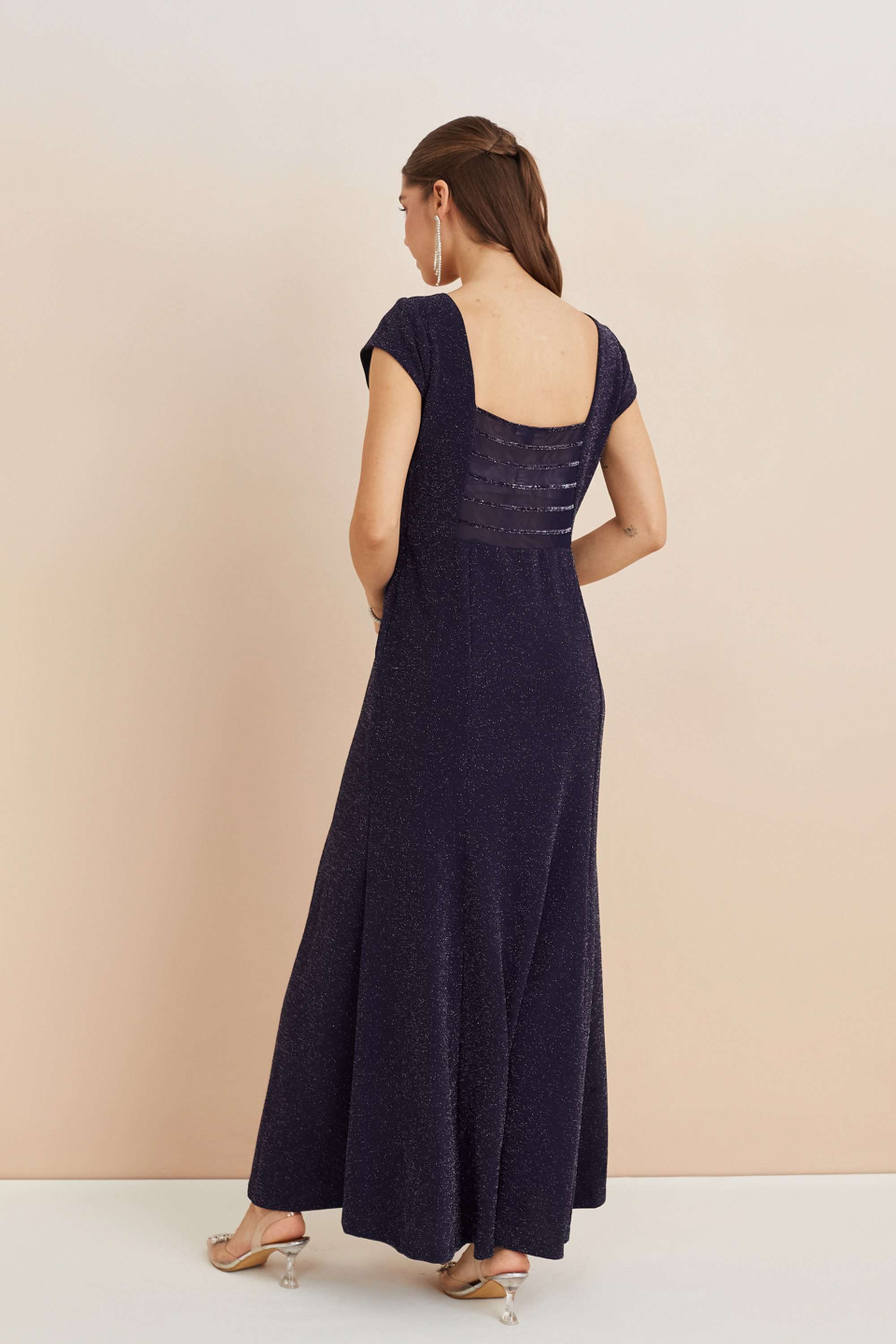 Solid-Polyester-Sweetheart-Neck-Women-s-Dress